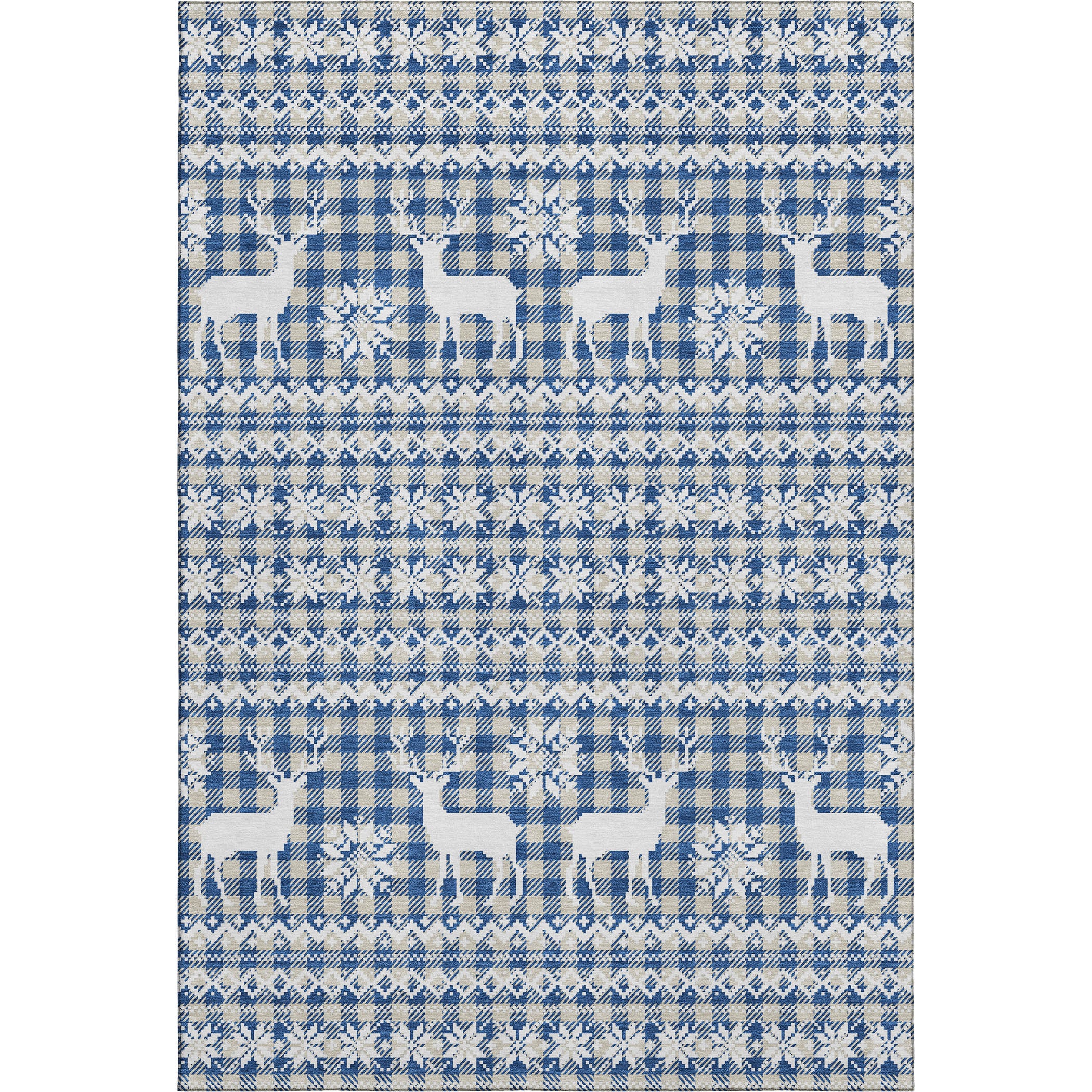 Baku Machine Washable Transitional Navy Blue Rug 2'6" x 3'10" #shape_Rectangle