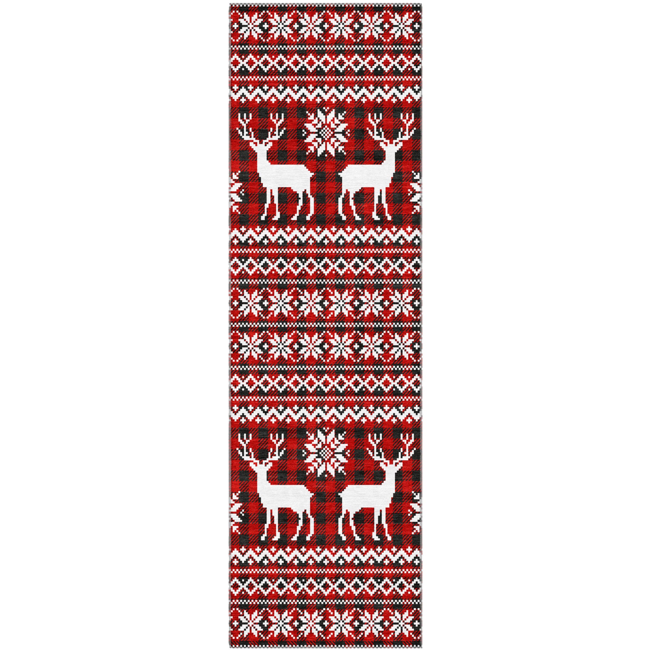 Baku Machine Washable Transitional Red Rug 2'3" x 7'6" #shape_Runner
