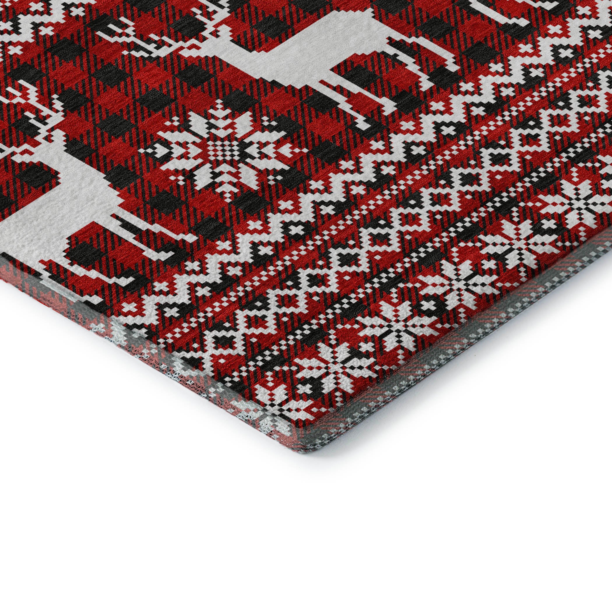 Baku Machine Washable Transitional Red Rug 1'8" x 2'6" #shape_Rectangle