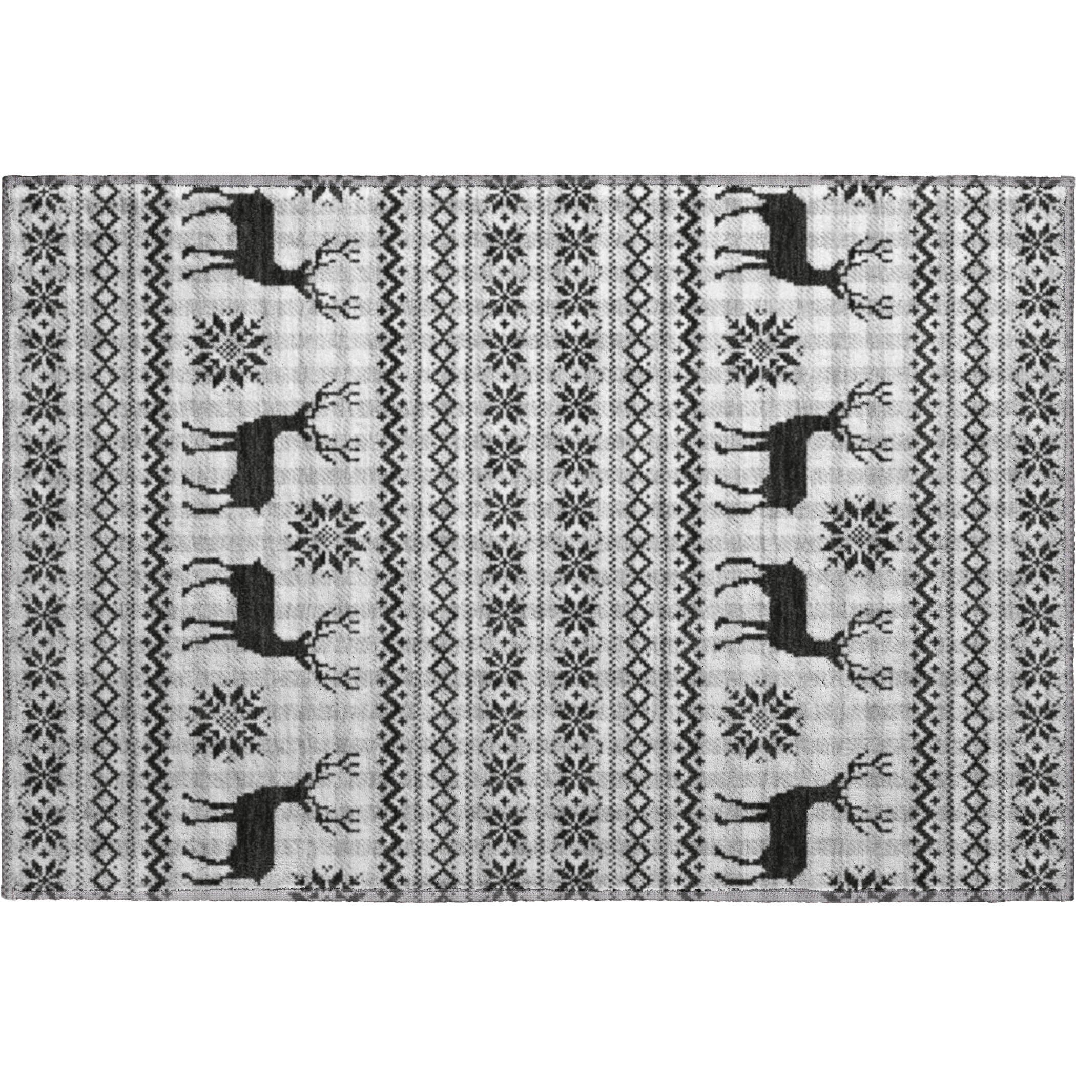 Baku Machine Washable Transitional Silver Gray Rug 1'8" x 2'6" #shape_Rectangle