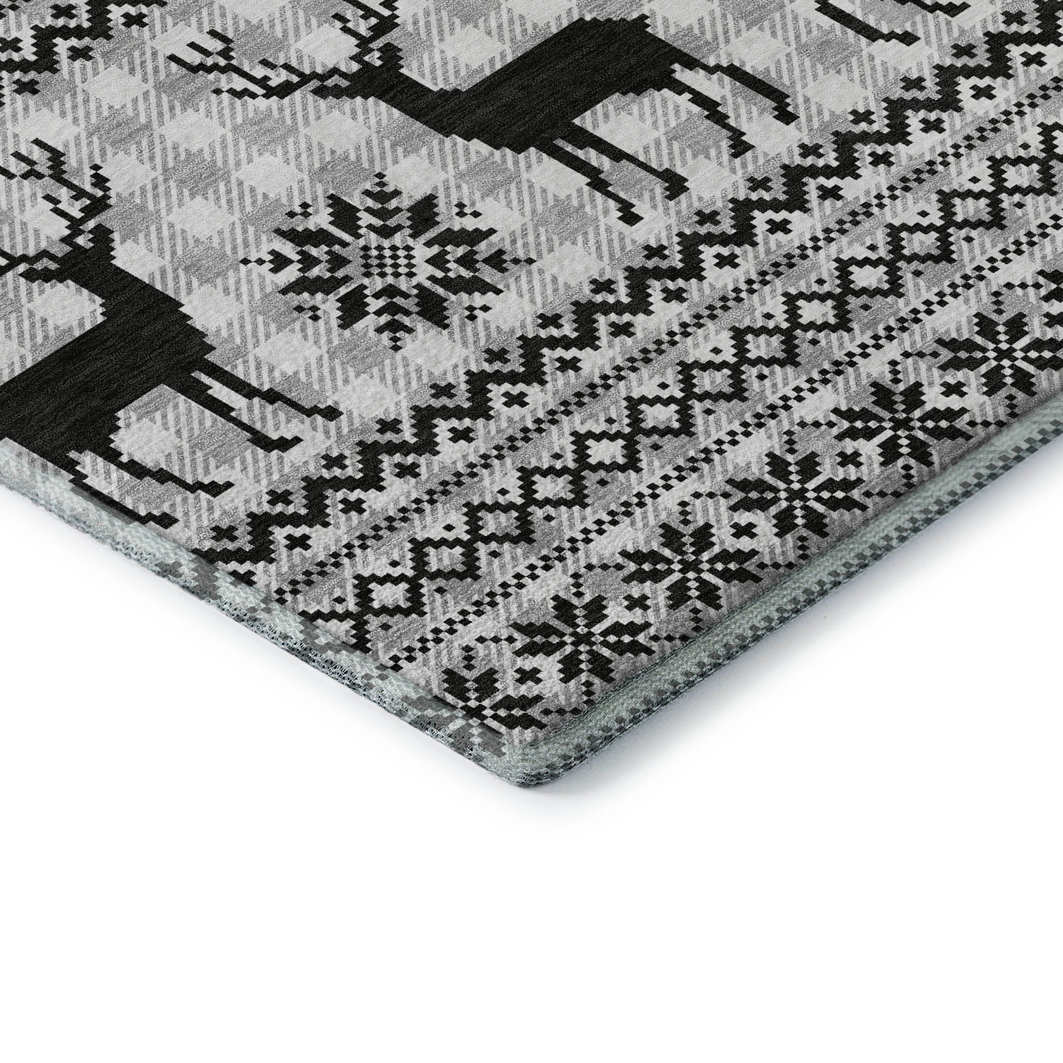 Baku Machine Washable Transitional Silver Gray Rug 1'8" x 2'6" #shape_Rectangle