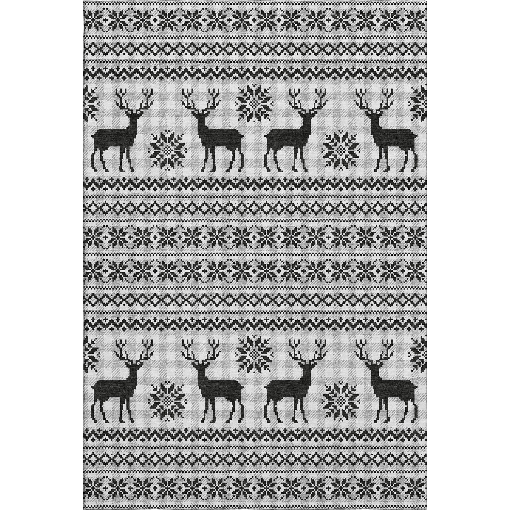 Baku Machine Washable Transitional Silver Gray Rug 2'6" x 3'10" #shape_Rectangle