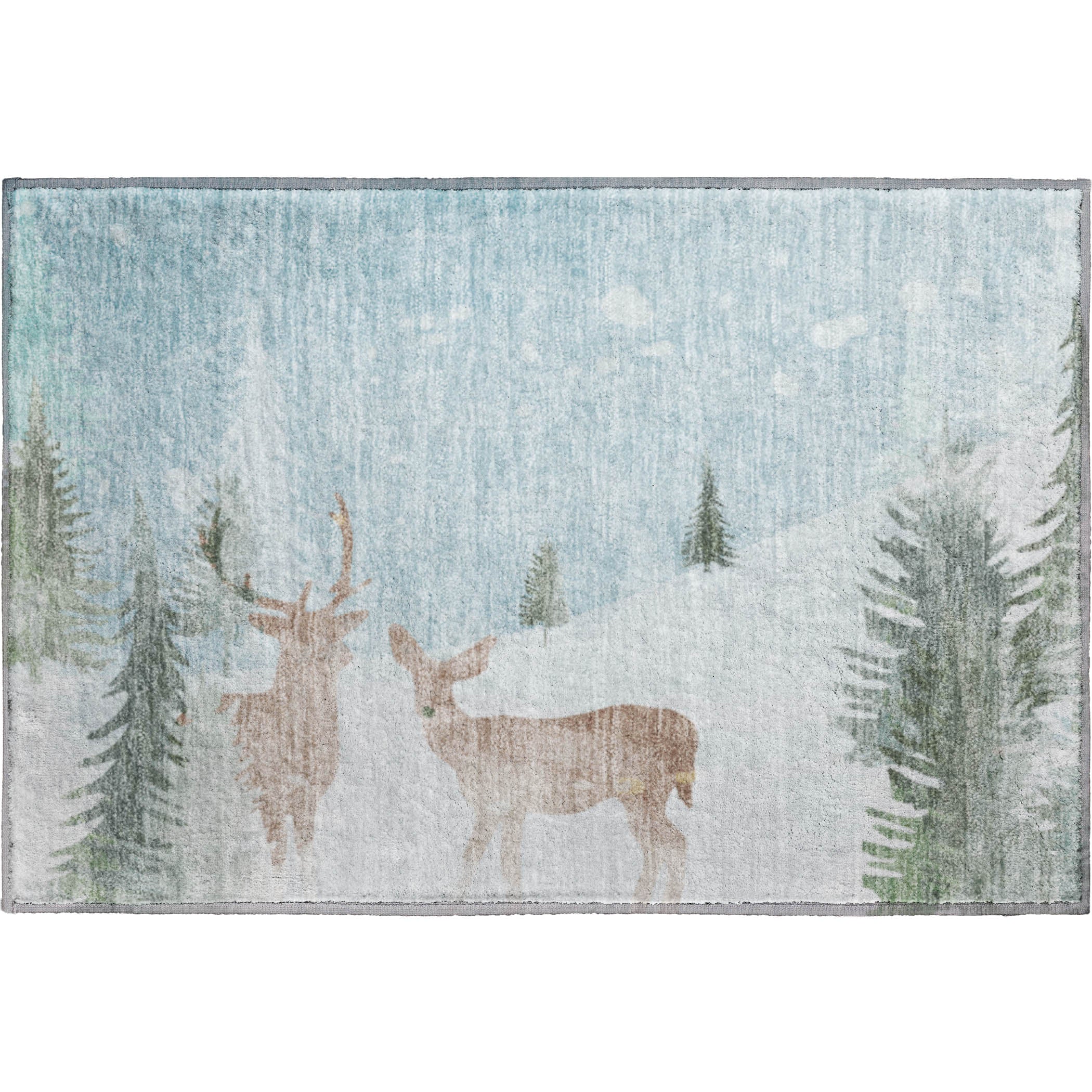 Istanbul Machine Washable Transitional Sky Blue Rug 1'8" x 2'6" #shape_Rectangle