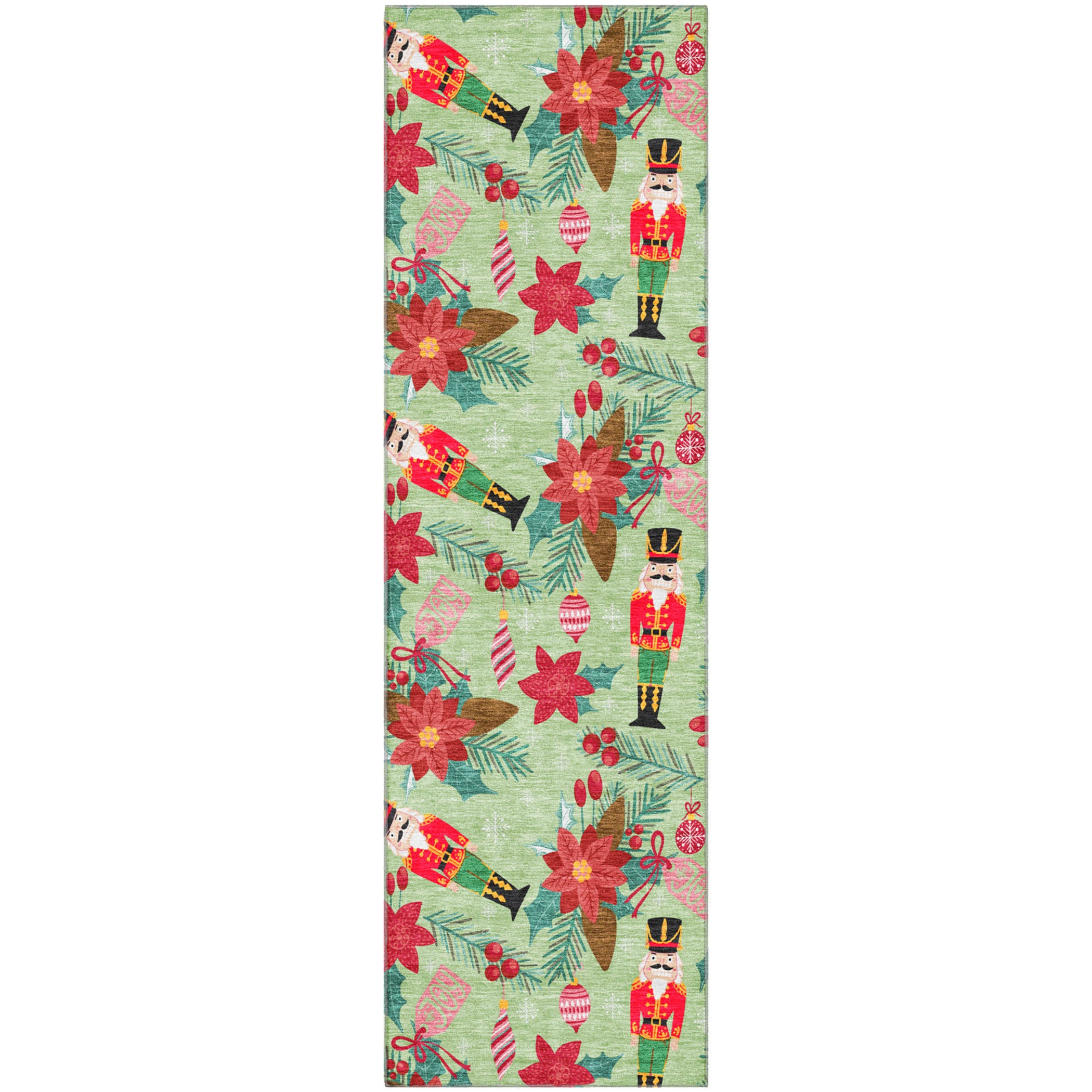 Mostar Machine Washable Transitional Aloe Green Rug 2'3" x 7'6" #shape_Runner
