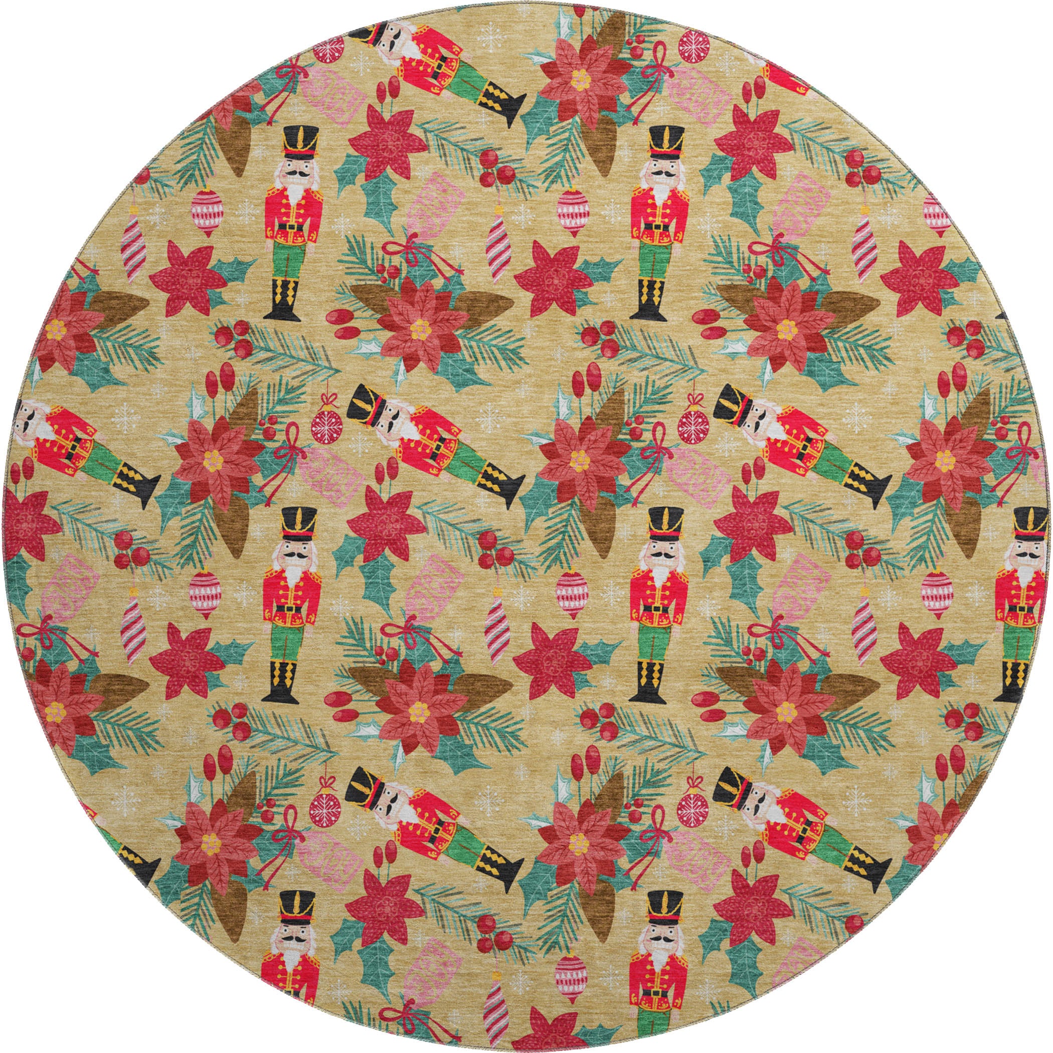 Mostar Machine Washable Transitional Gold Rug 8' x 8' #shape_Round