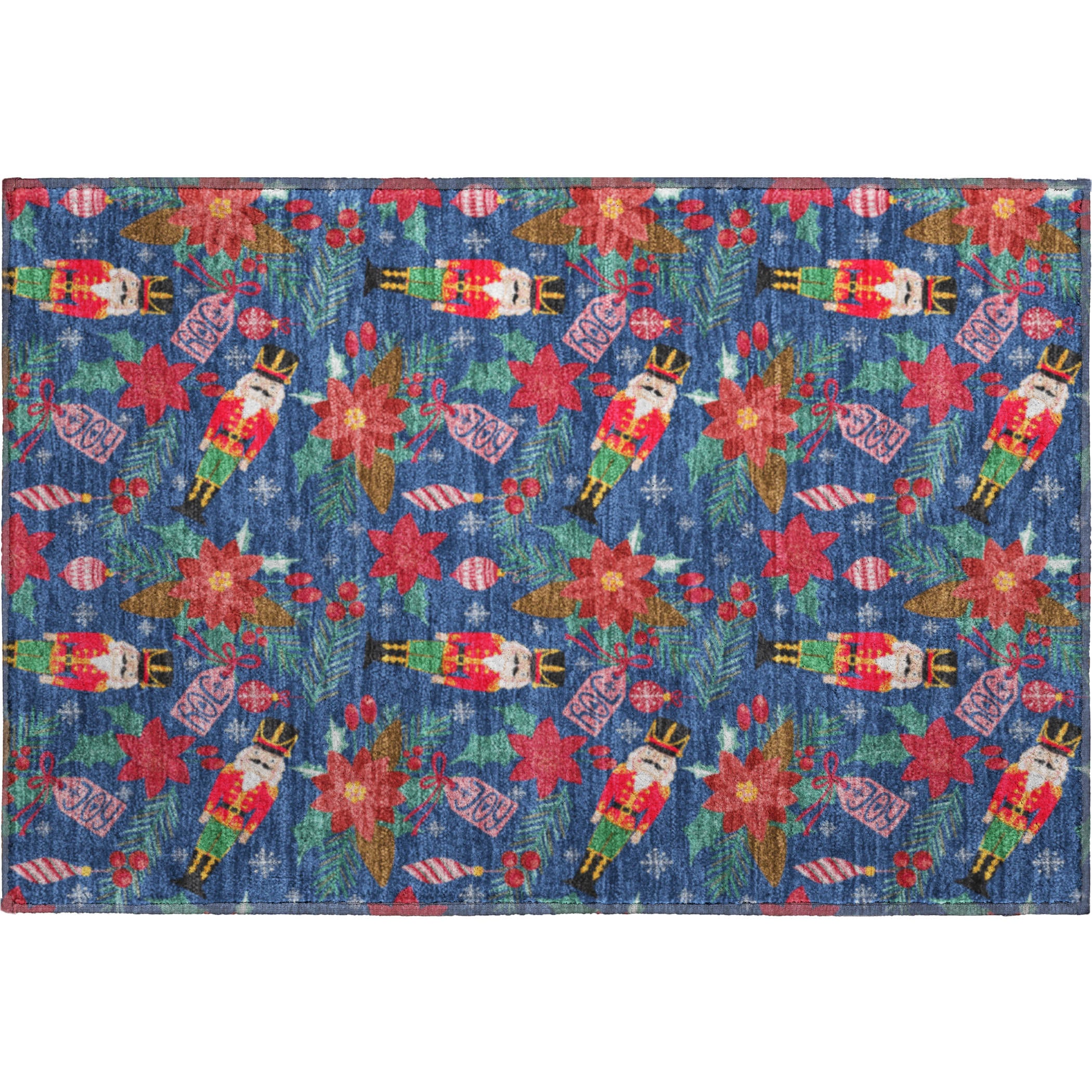 Mostar Machine Washable Transitional Navy Blue Rug 1'8" x 2'6" #shape_Rectangle