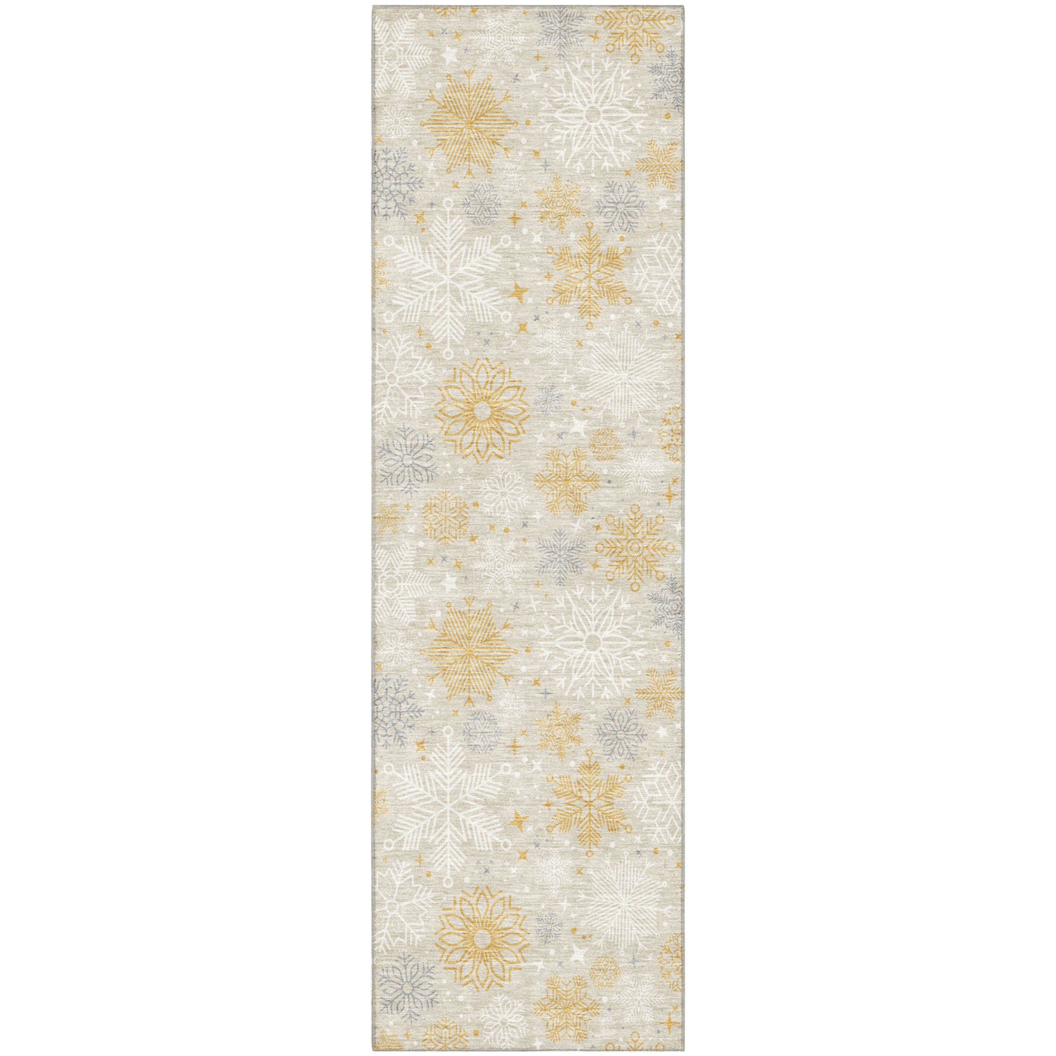 Reykjavik Machine Washable Transitional Beige Brown Rug 2'3" x 7'6" #shape_Runner