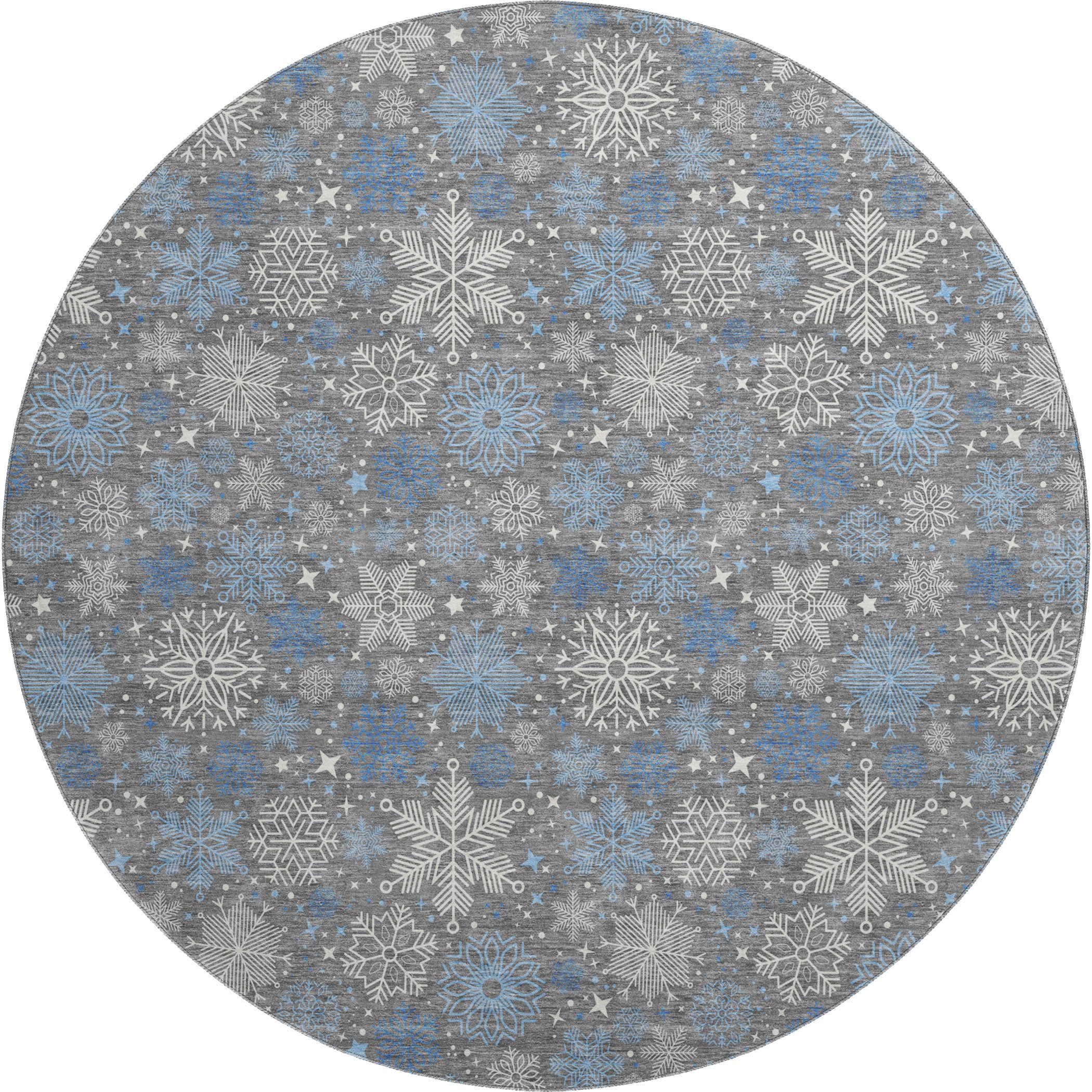 Reykjavik Machine Washable Transitional Gray Rug 8' x 8' #shape_Round