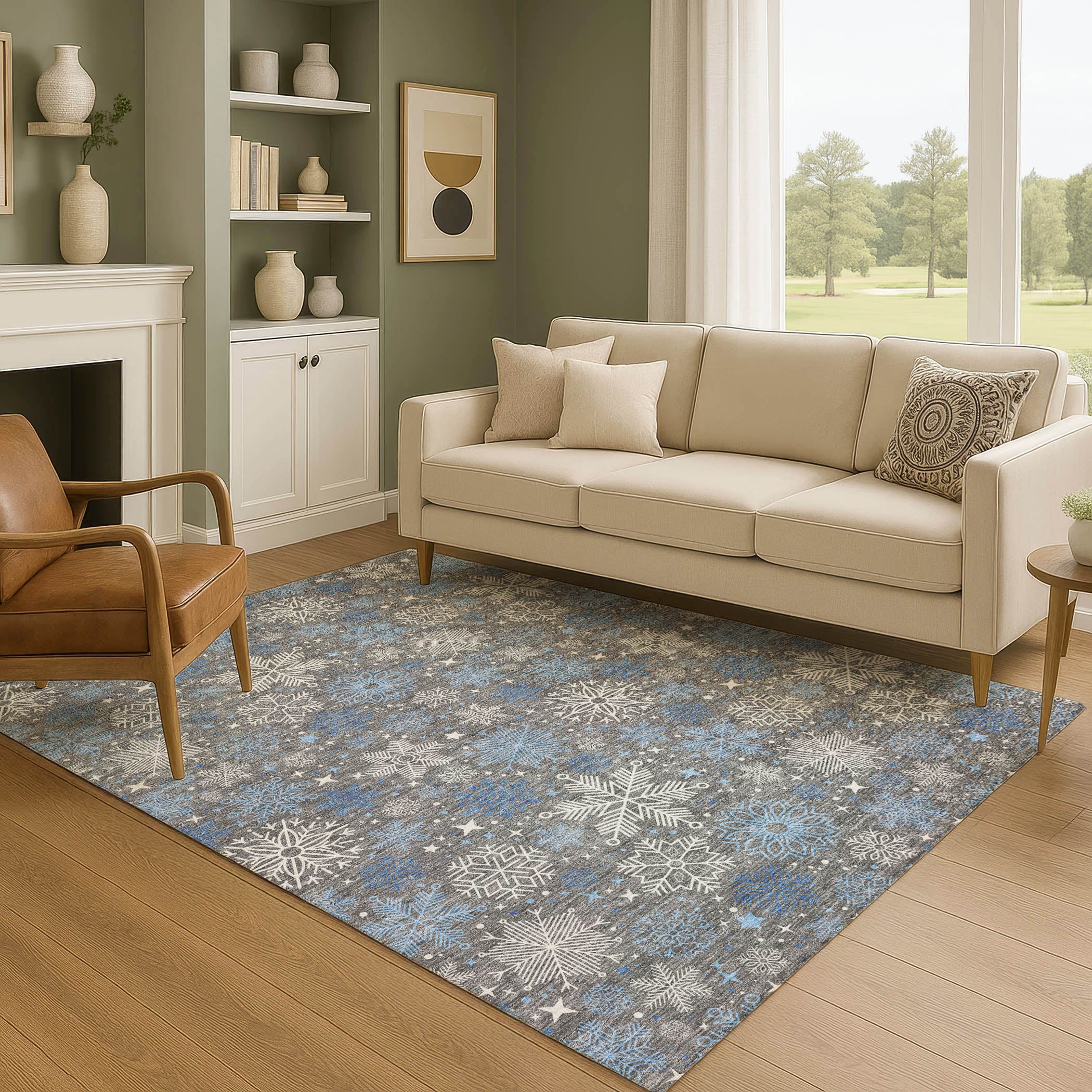 Reykjavik Machine Washable Transitional Gray Rug 2'6" x 3'10" #shape_Rectangle