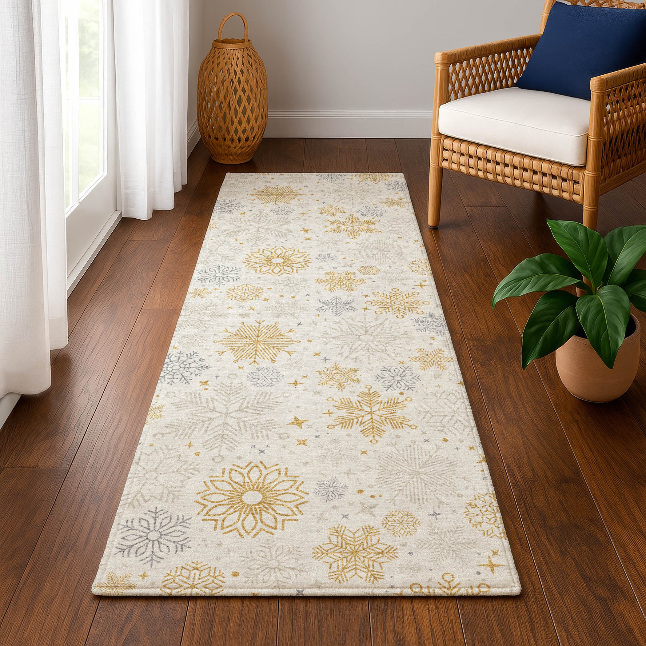 Reykjavik Machine Washable Transitional Ivory Rug 2'3" x 7'6" #shape_Runner