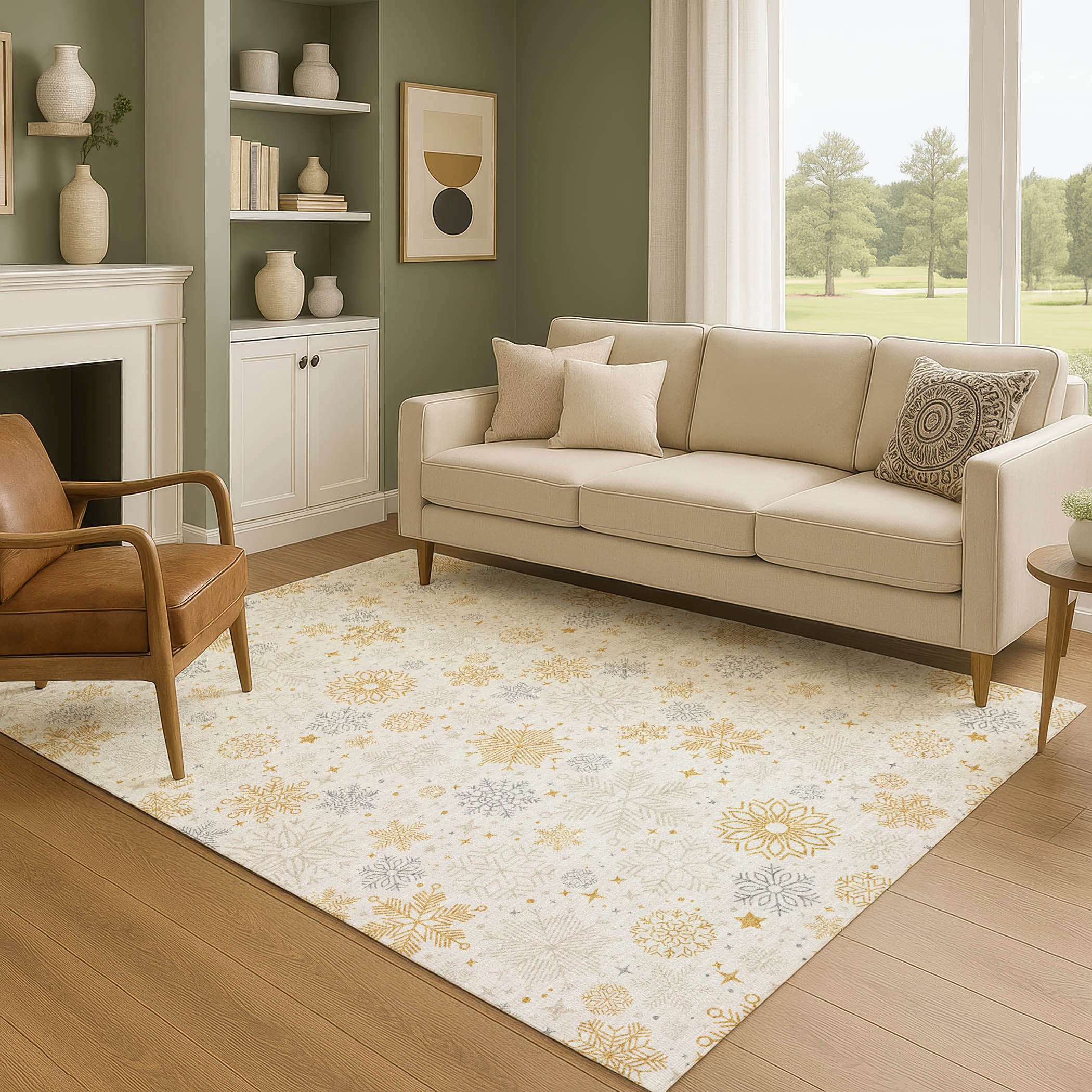 Reykjavik Machine Washable Transitional Ivory Rug 2'6" x 3'10" #shape_Rectangle