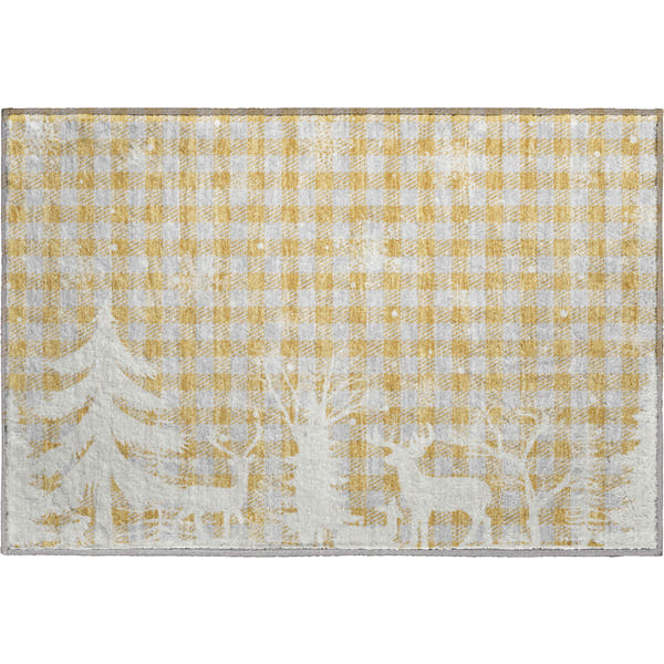Budapest Machine Washable Transitional Gold Rug 1'8" x 2'6"