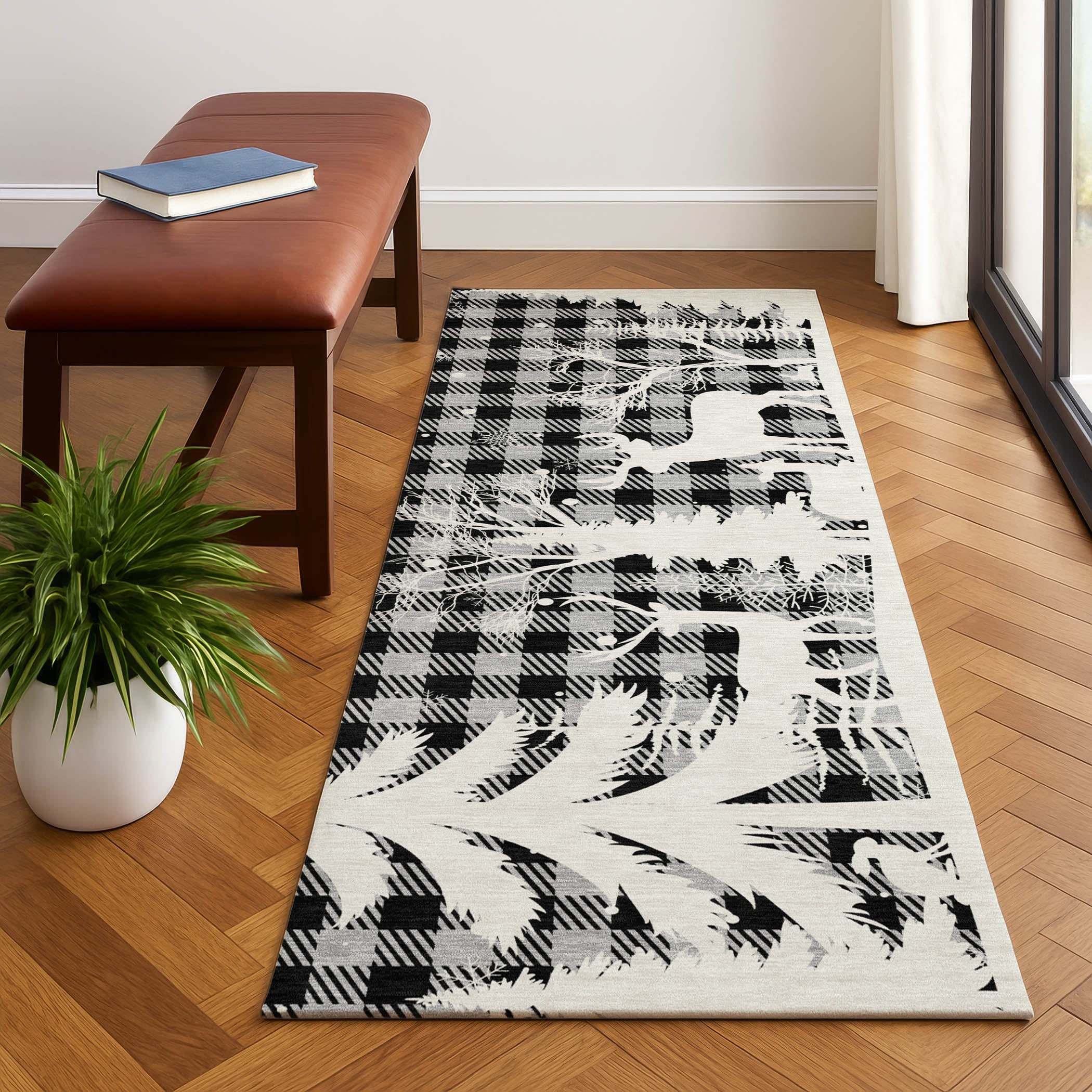 Budapest Machine Washable Transitional Gray Rug 2'3" x 7'6" #shape_Runner