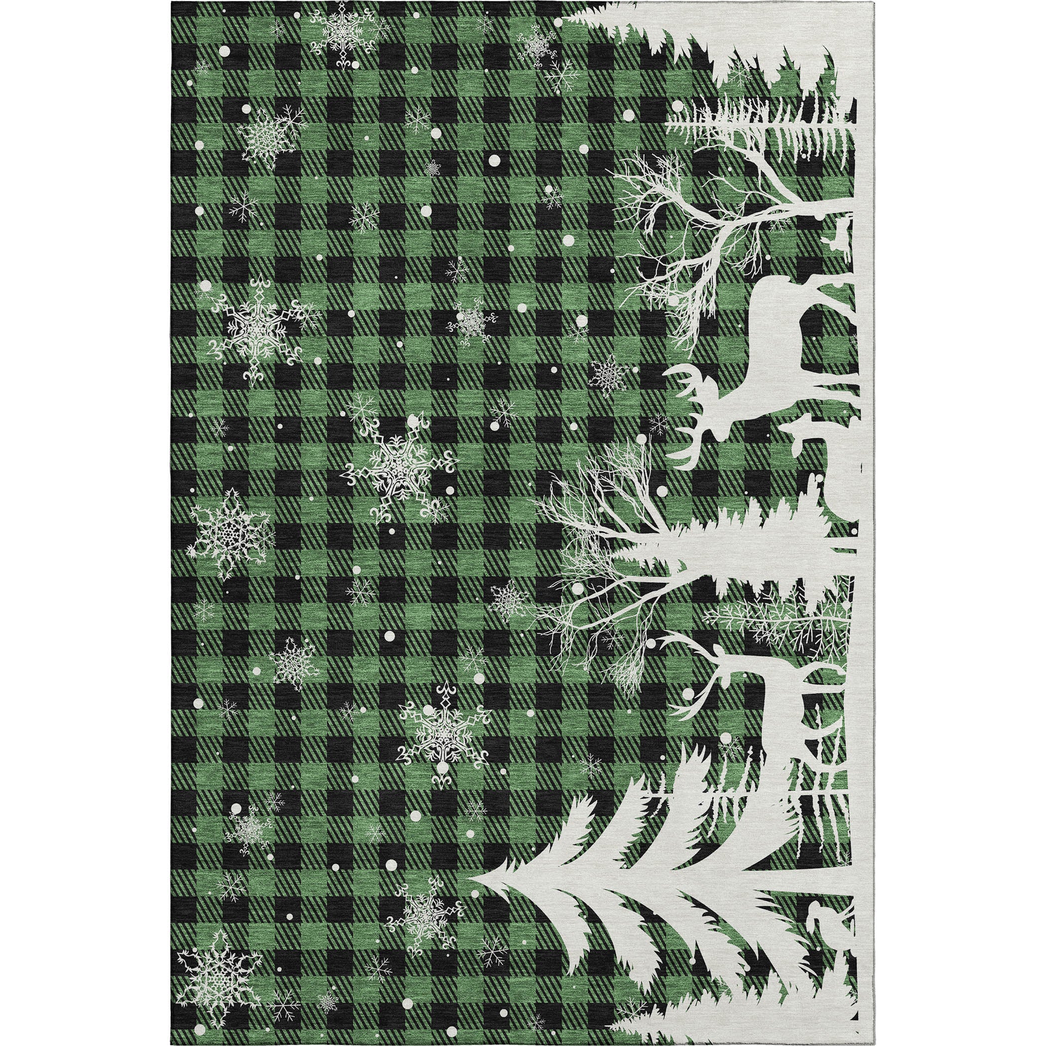 Budapest Machine Washable Transitional Green Rug 2'6" x 3'10" #shape_Rectangle