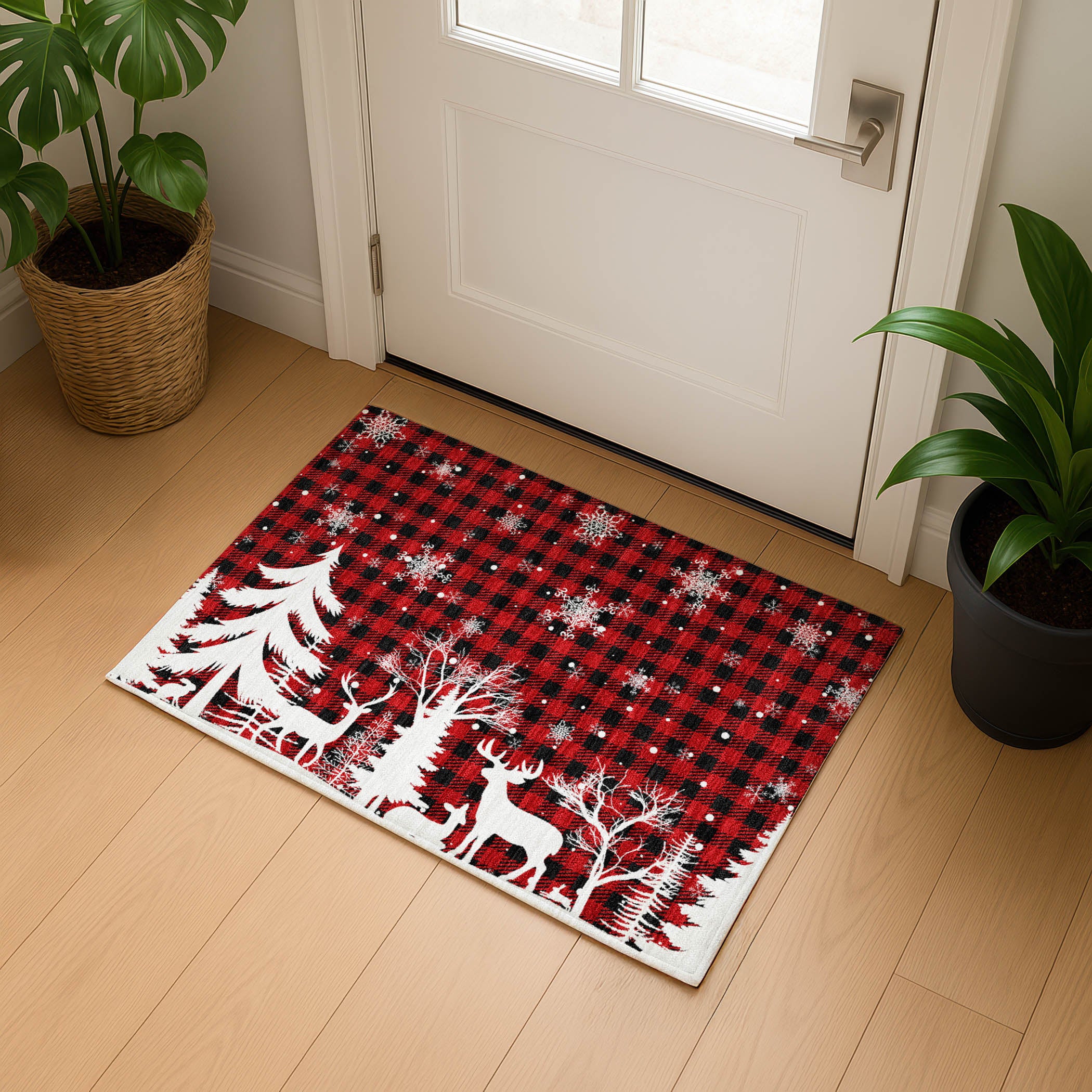 Budapest Machine Washable Transitional Red Rug 1'8" x 2'6" #shape_Rectangle