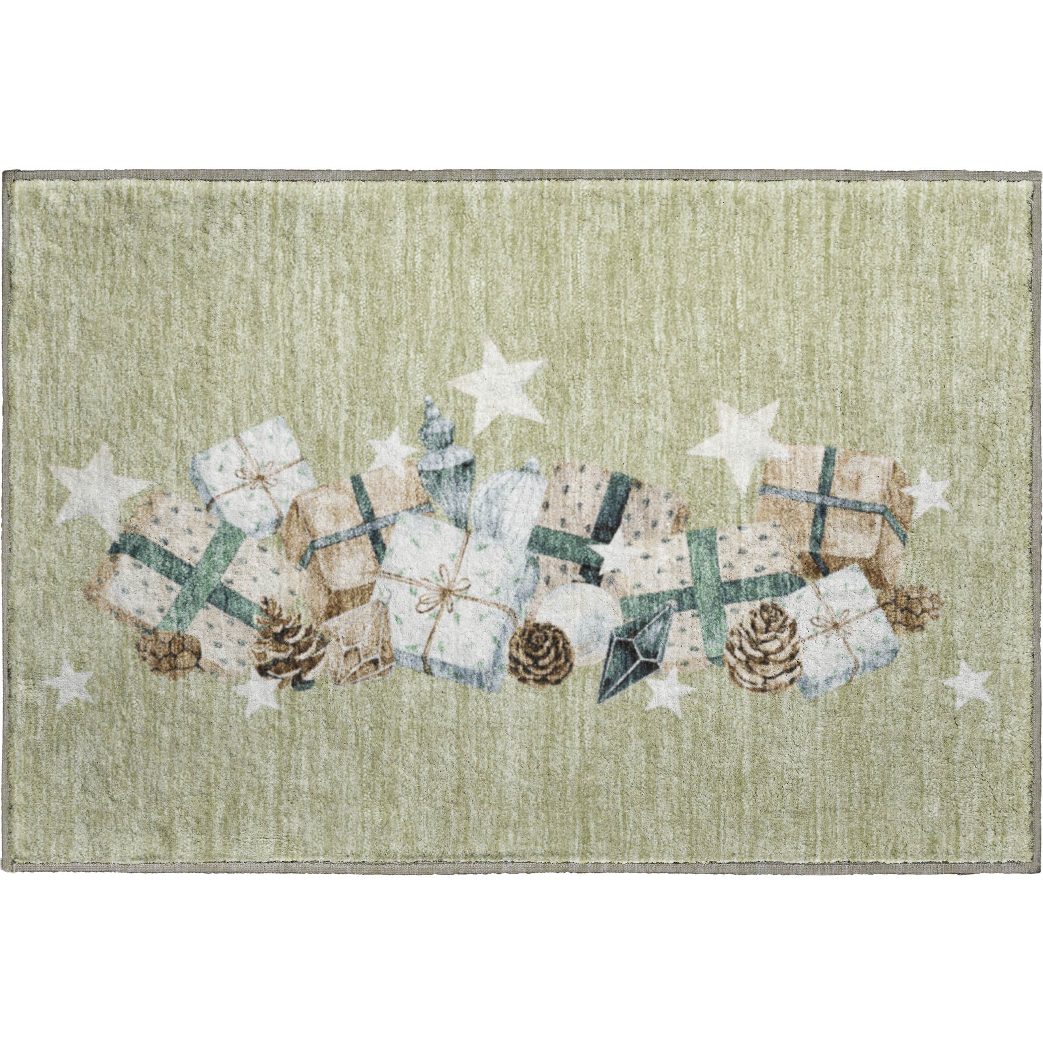 Oaxaca Machine Washable Transitional Aloe Green Rug 1'8" x 2'6" #shape_Rectangle