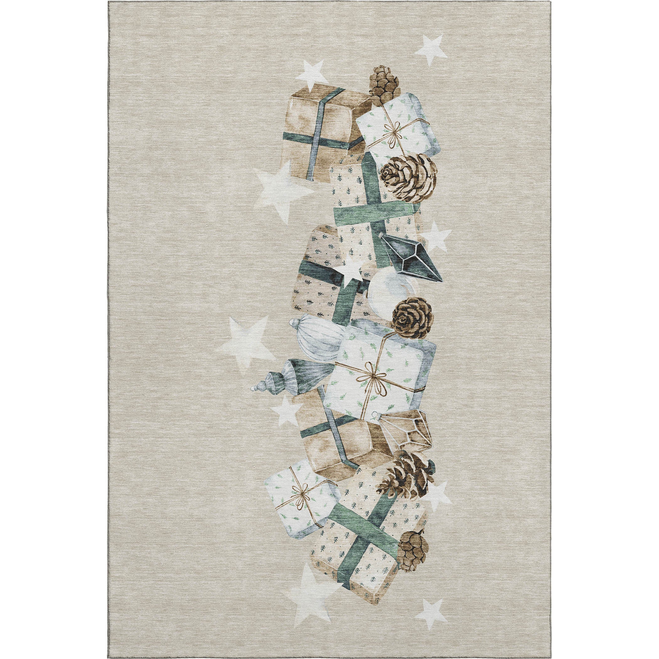Oaxaca Machine Washable Transitional Beige Brown Rug 2'6" x 3'10" #shape_Rectangle