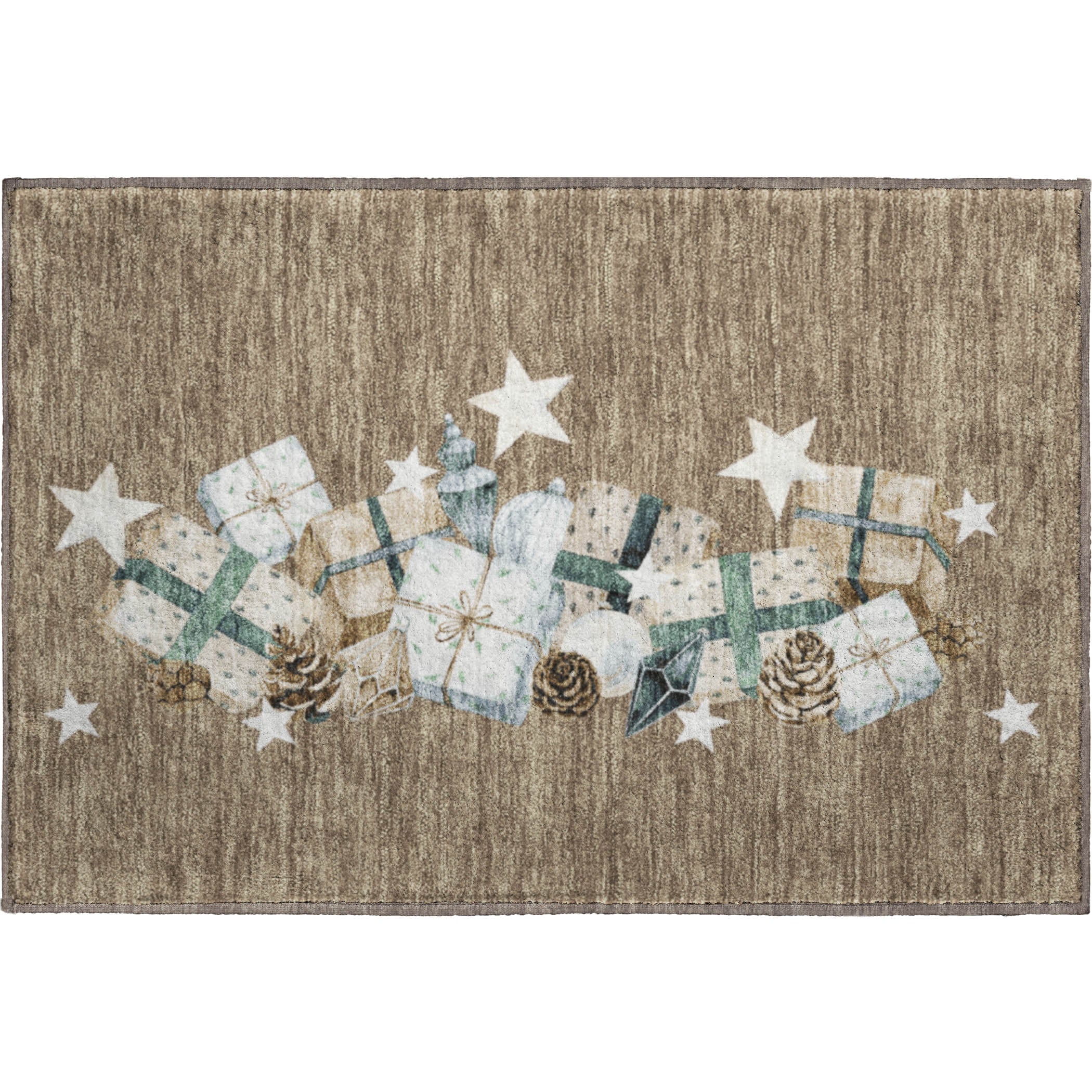 Oaxaca Machine Washable Transitional Brown Rug 1'8" x 2'6" #shape_Rectangle