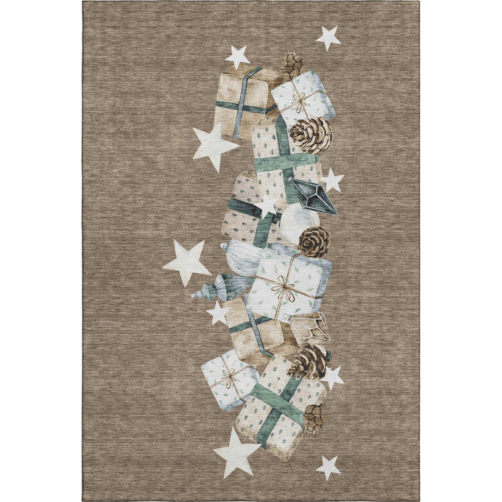 Oaxaca Machine Washable Transitional Brown Rug 2'6" x 3'10" #shape_Rectangle