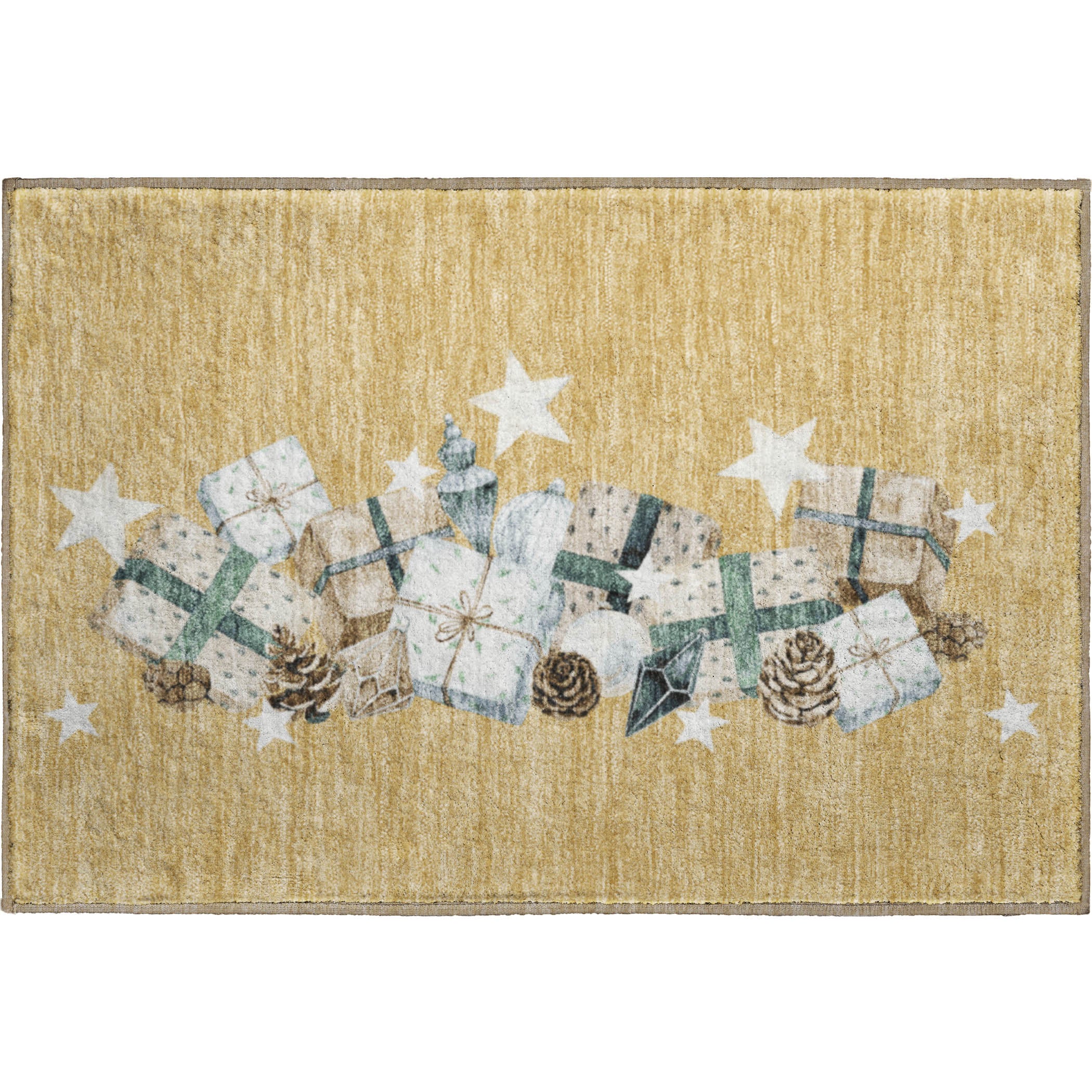 Oaxaca Machine Washable Transitional Gold Rug 1'8" x 2'6" #shape_Rectangle
