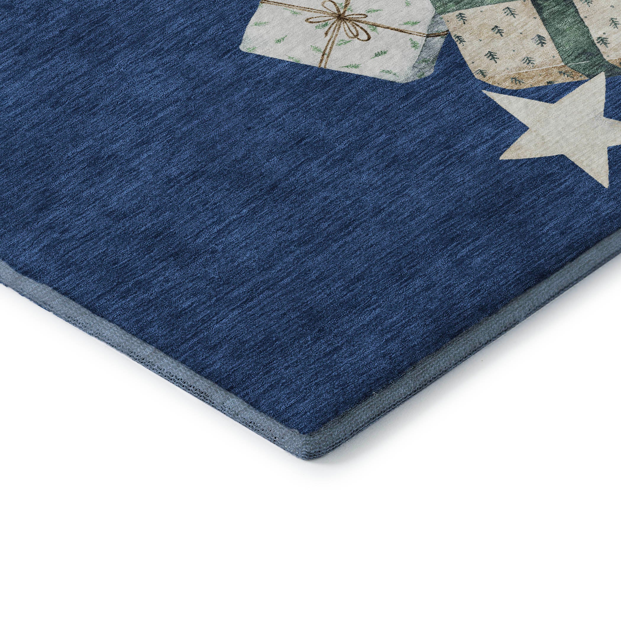 Oaxaca Machine Washable Transitional Navy Blue Rug 1'8" x 2'6" #shape_Rectangle