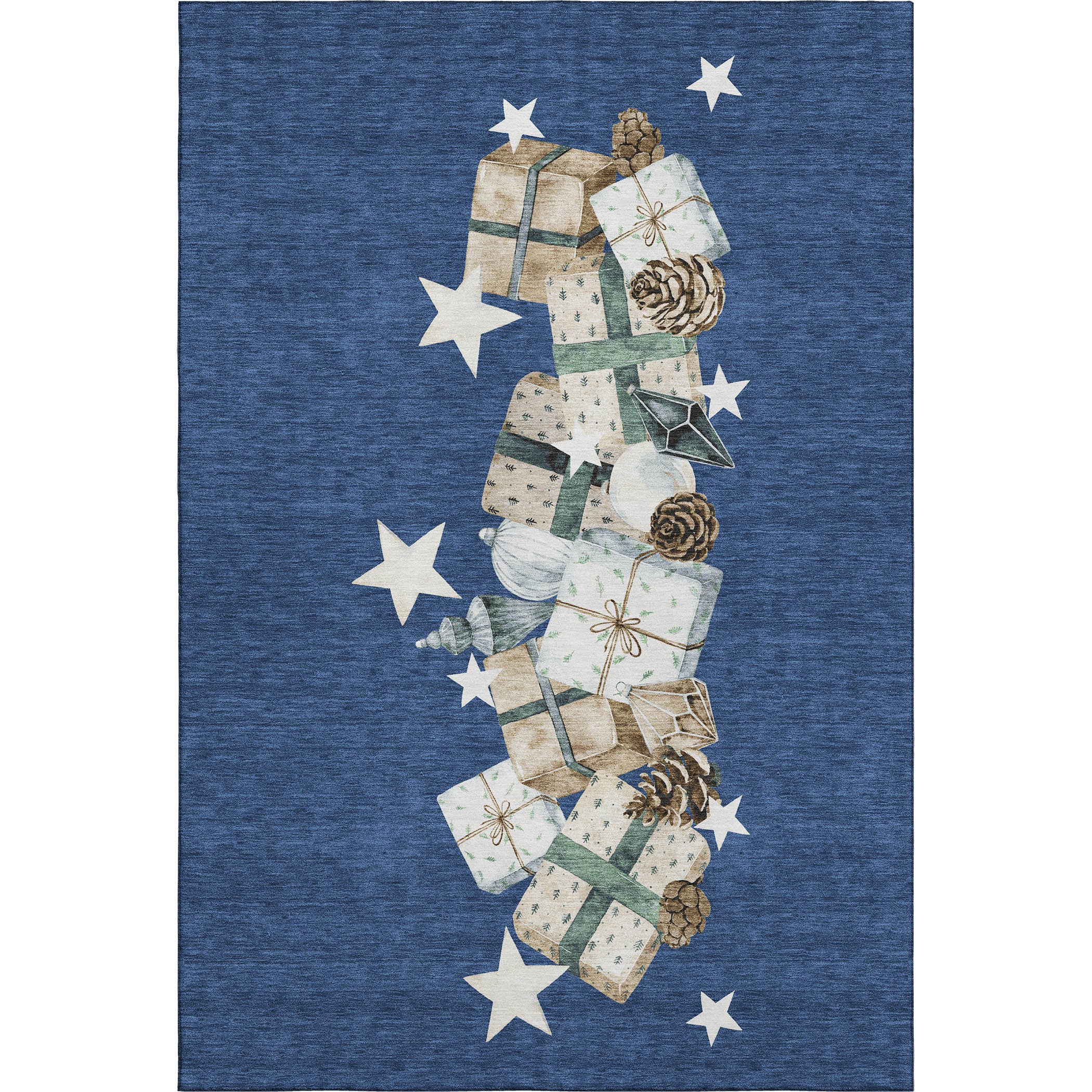 Oaxaca Machine Washable Transitional Navy Blue Rug 2'6" x 3'10" #shape_Rectangle