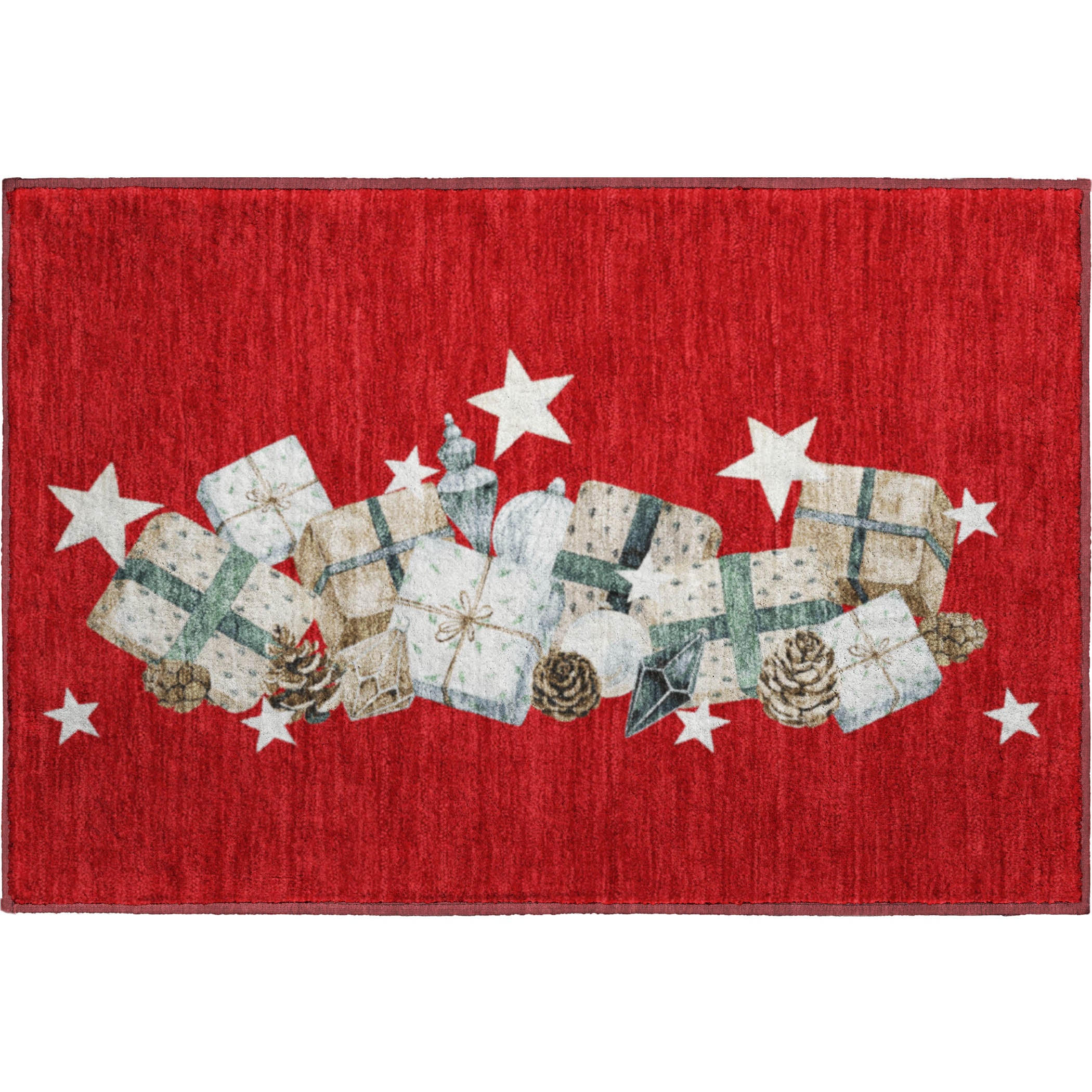 Oaxaca Machine Washable Transitional Red Rug 1'8" x 2'6" #shape_Rectangle