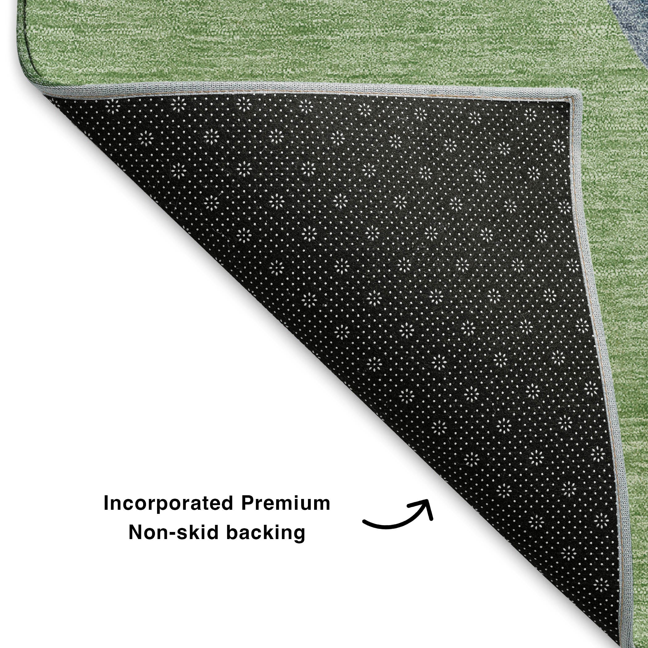 Baku Machine Washable Transitional Aloe Green Rug 1'8" x 2'6" #shape_Rectangle
