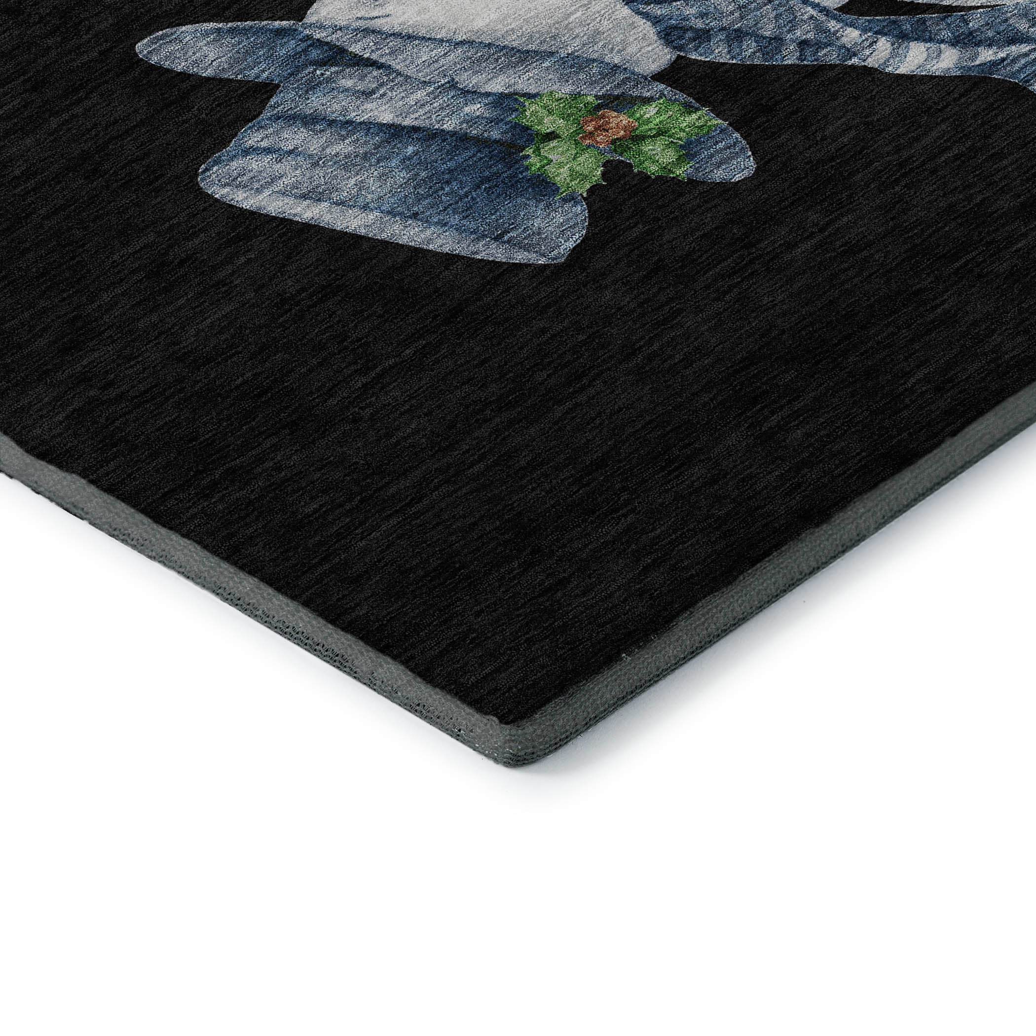 Baku Machine Washable Transitional Black Rug 1'8" x 2'6" #shape_Rectangle