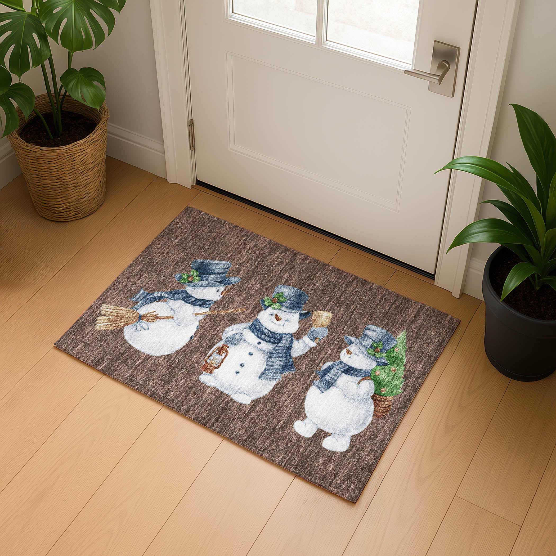 Baku Machine Washable Transitional Brown Rug 1'8" x 2'6" #shape_Rectangle