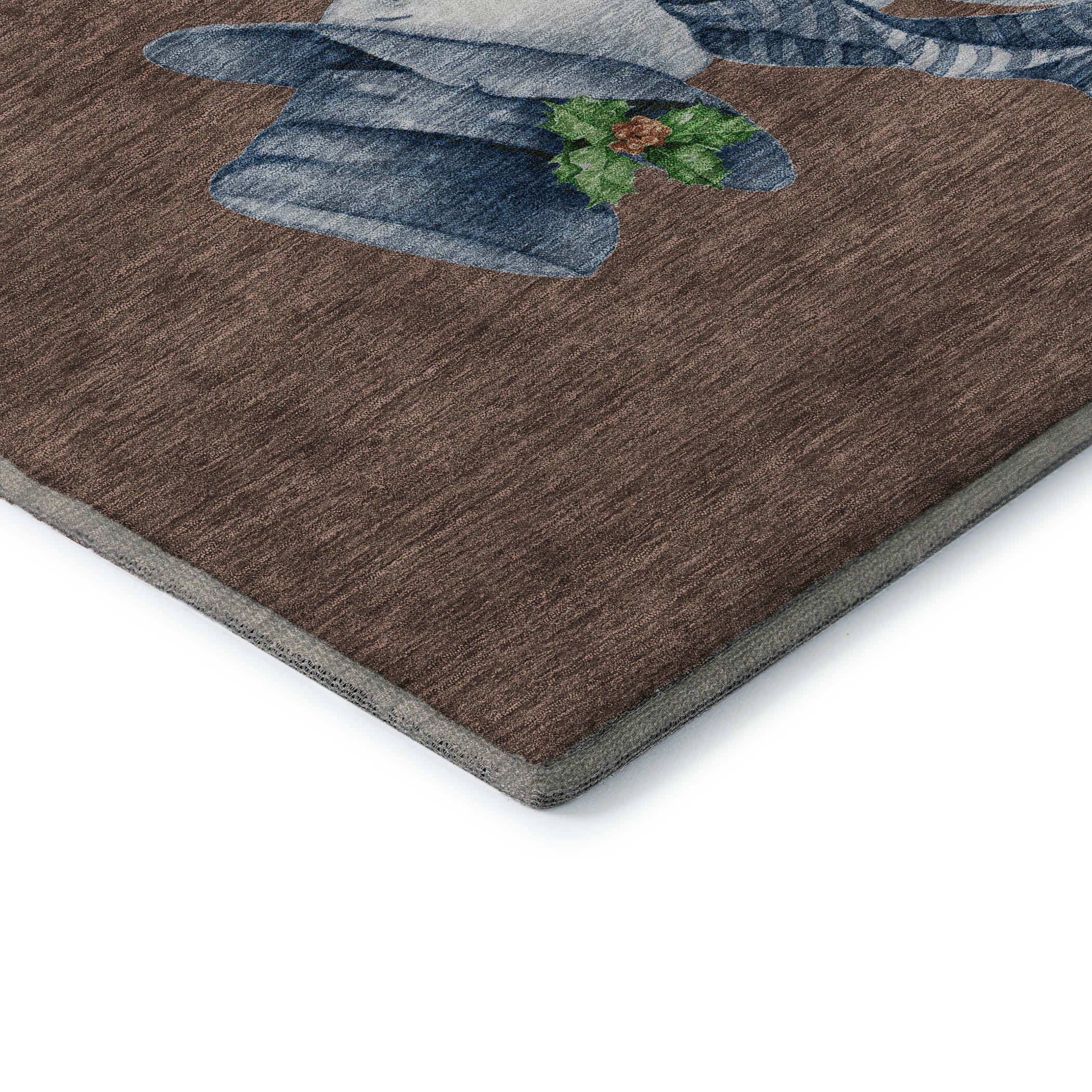 Baku Machine Washable Transitional Brown Rug 1'8" x 2'6" #shape_Rectangle