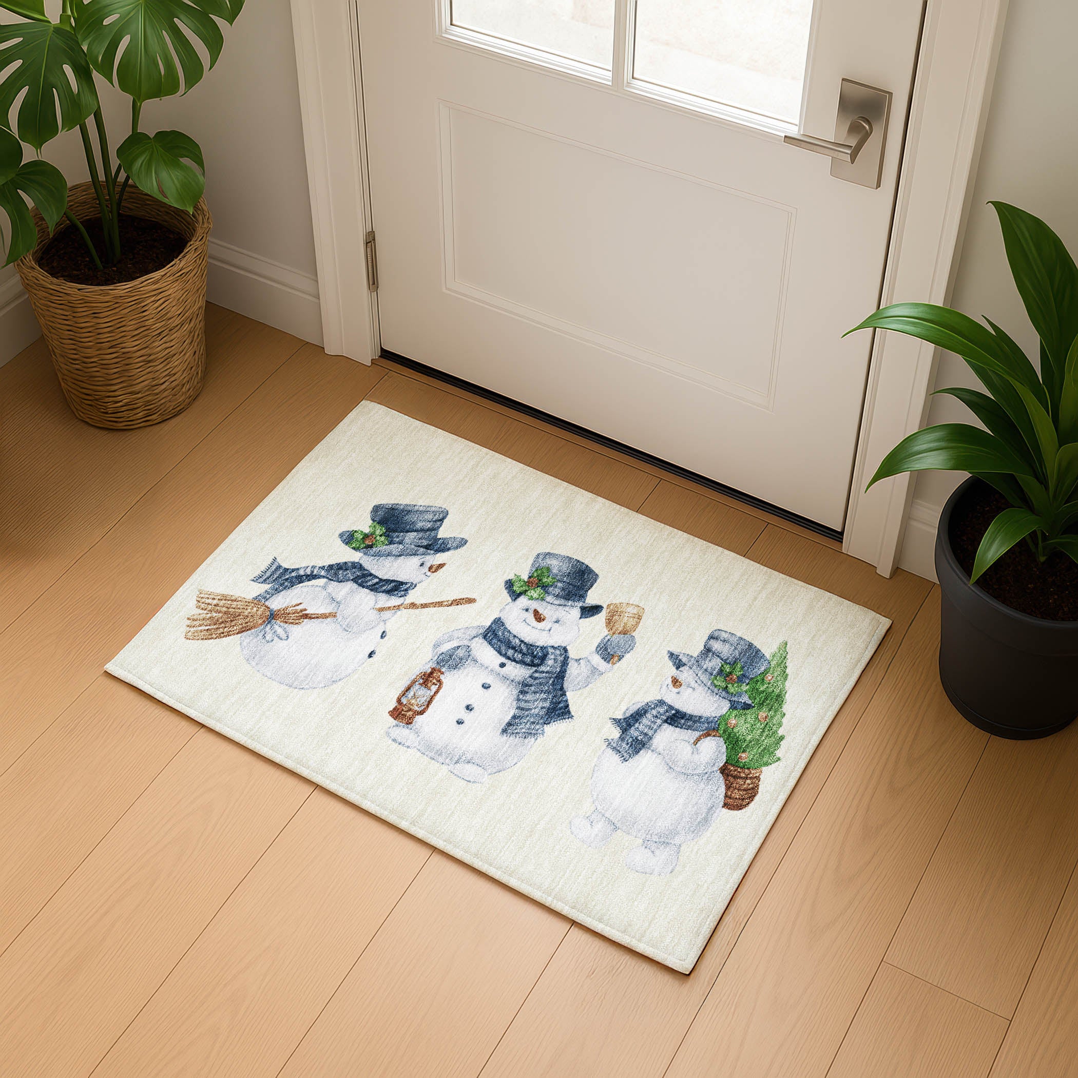 Baku Machine Washable Transitional Ivory Rug 1'8" x 2'6" #shape_Rectangle