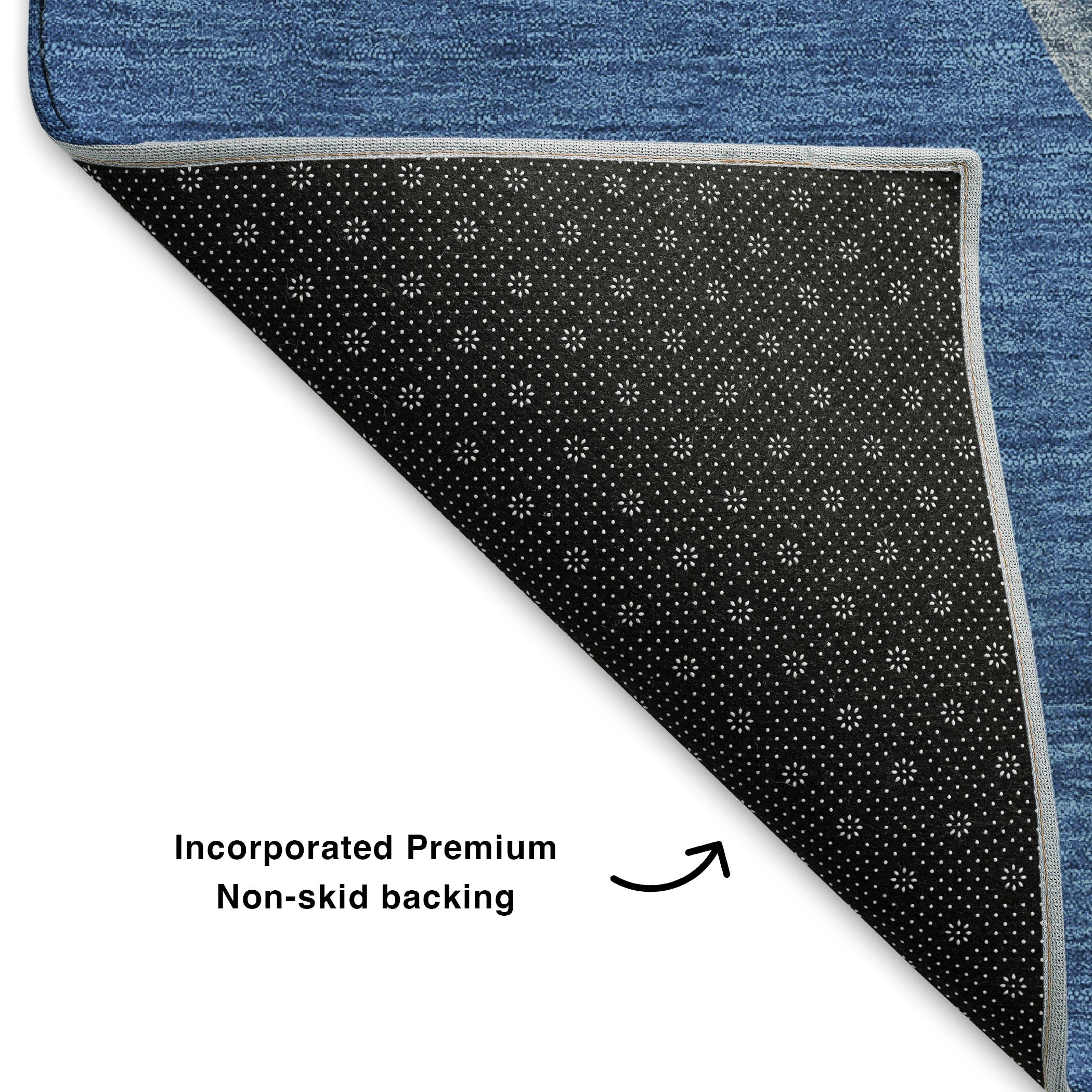 Baku Machine Washable Transitional Navy Blue Rug 1'8" x 2'6" #shape_Rectangle