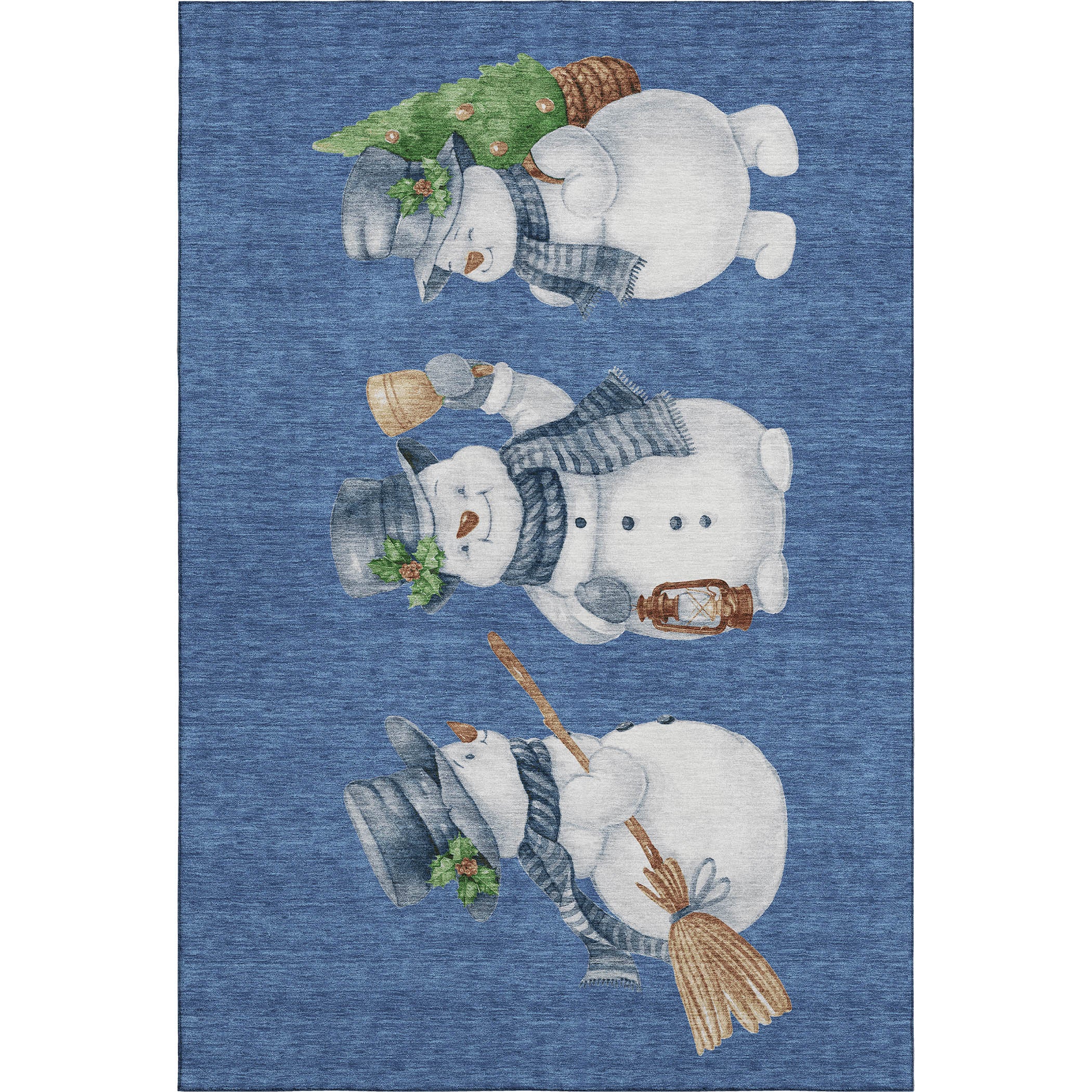 Baku Machine Washable Transitional Navy Blue Rug 2'6" x 3'10" #shape_Rectangle