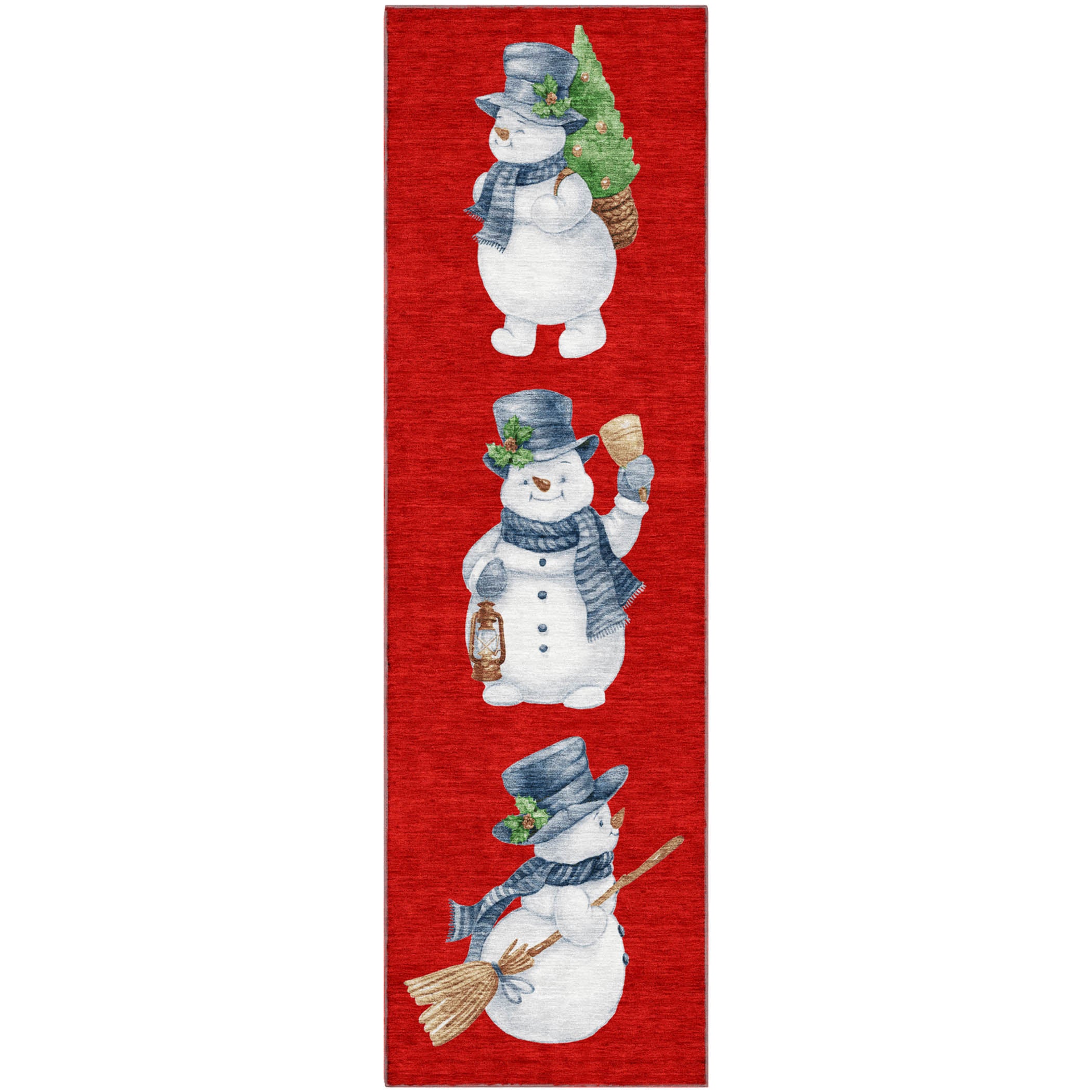 Baku Machine Washable Transitional Red Rug 2'3" x 7'6" #shape_Runner