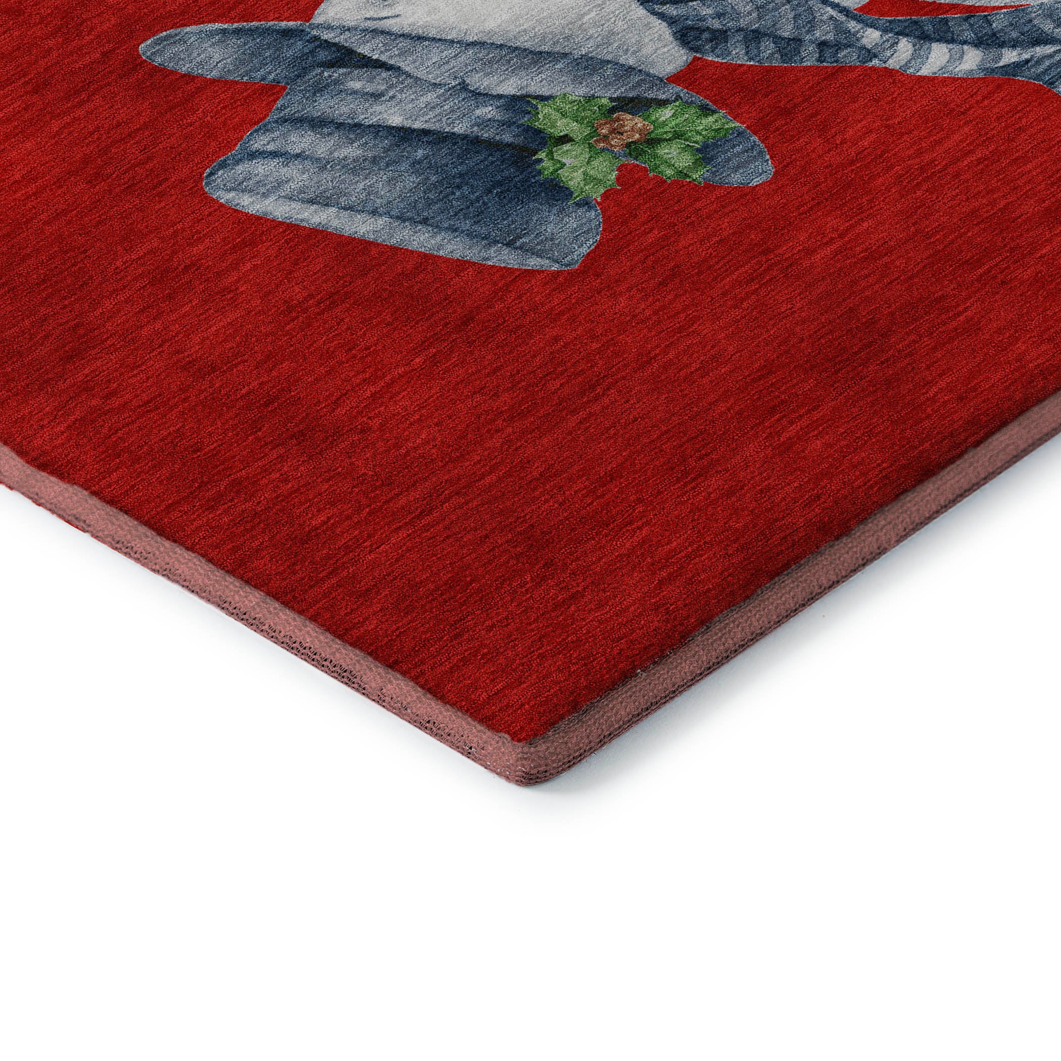Baku Machine Washable Transitional Red Rug 1'8" x 2'6" #shape_Rectangle