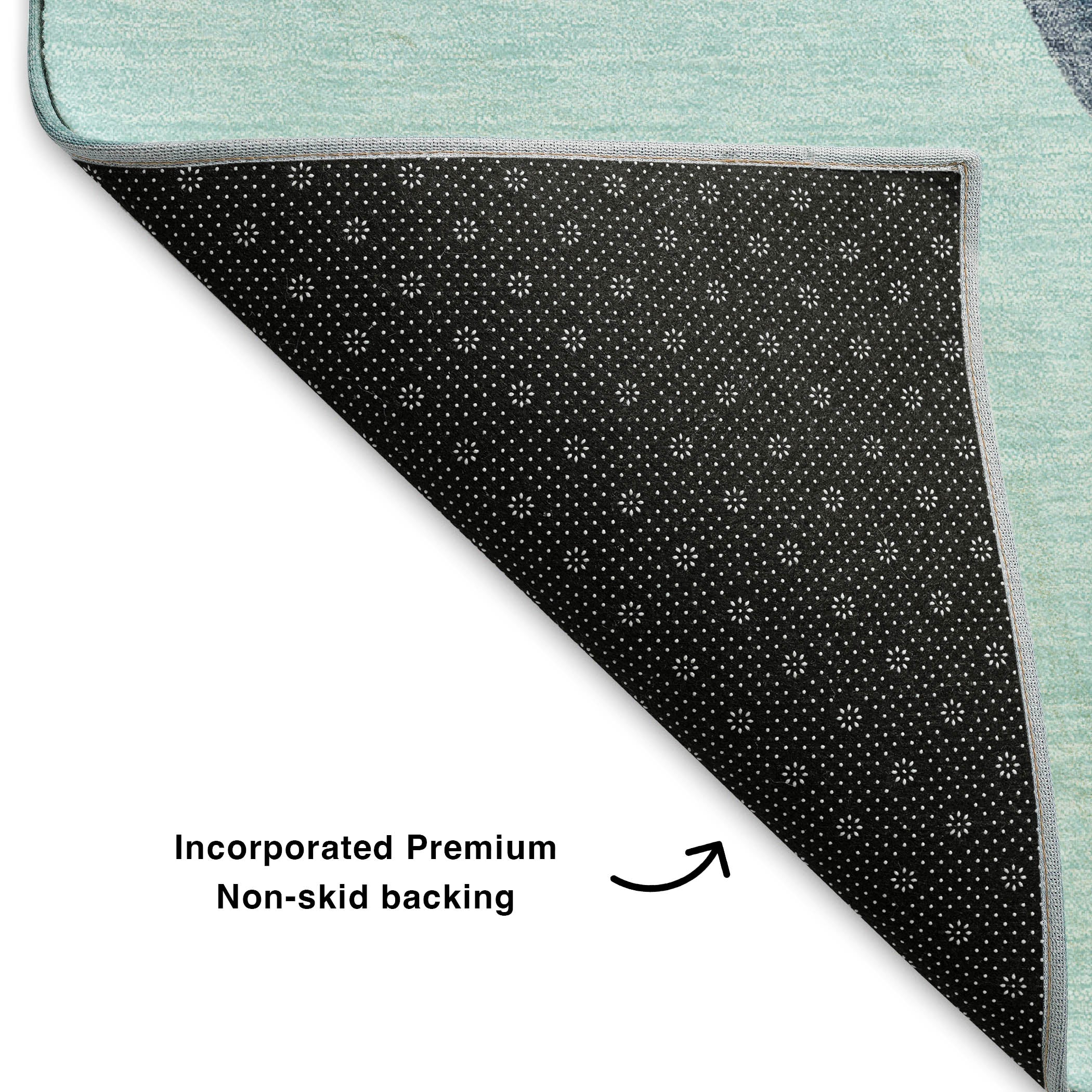 Baku Machine Washable Transitional Sky Blue Rug 1'8" x 2'6" #shape_Rectangle