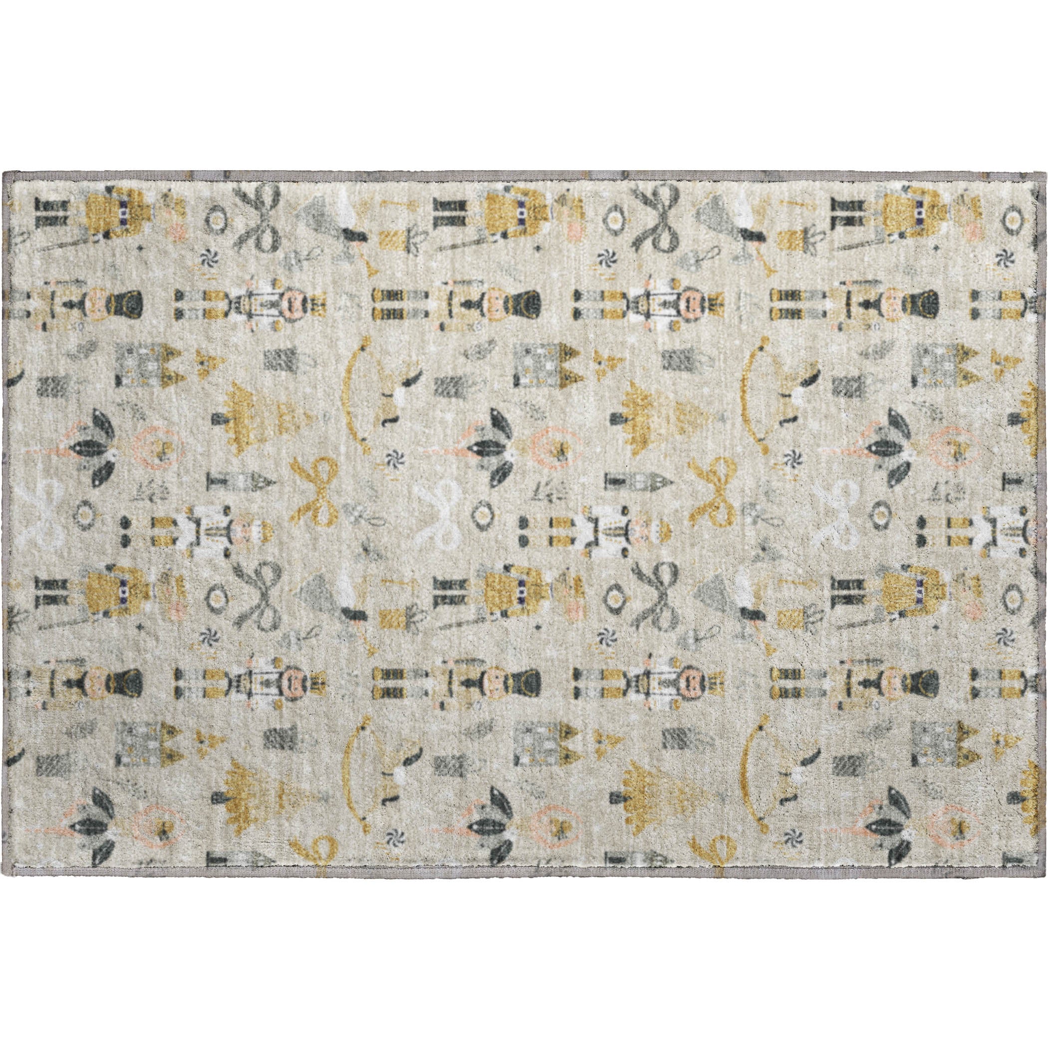 Antigua Machine Washable Transitional Beige Brown Rug 1'8" x 2'6" #shape_Rectangle