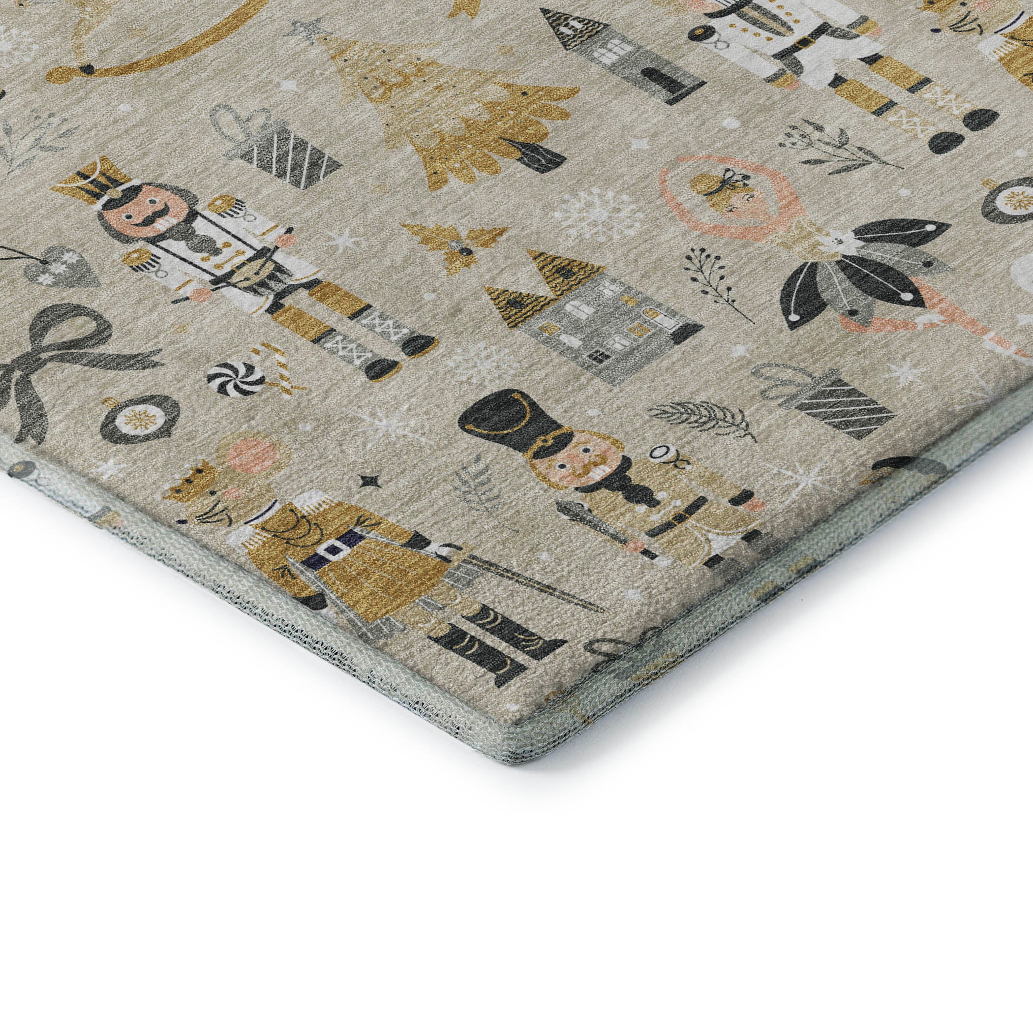 Antigua Machine Washable Transitional Beige Brown Rug 1'8" x 2'6" #shape_Rectangle