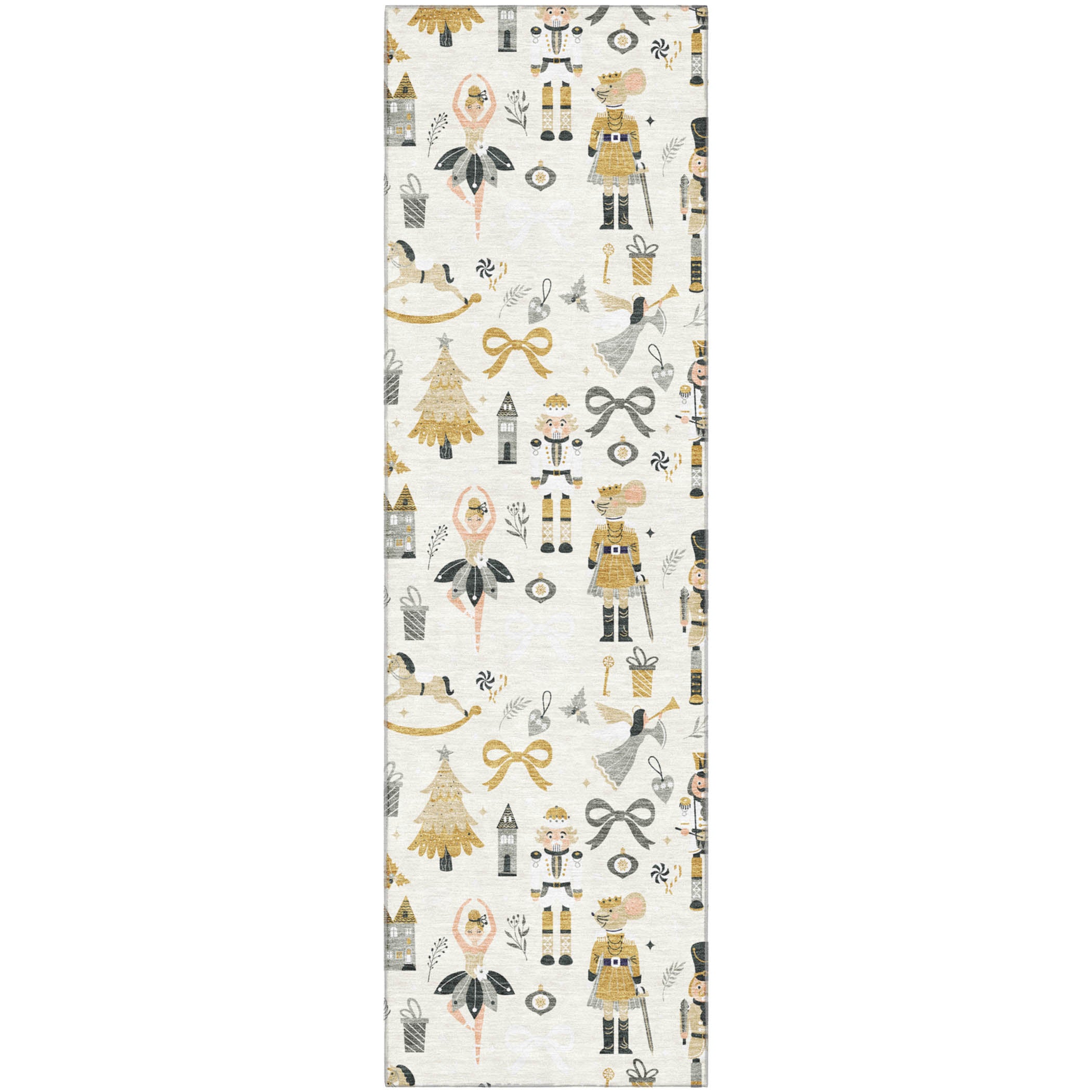 Antigua Machine Washable Transitional Ivory Rug 2'3" x 7'6" #shape_Runner