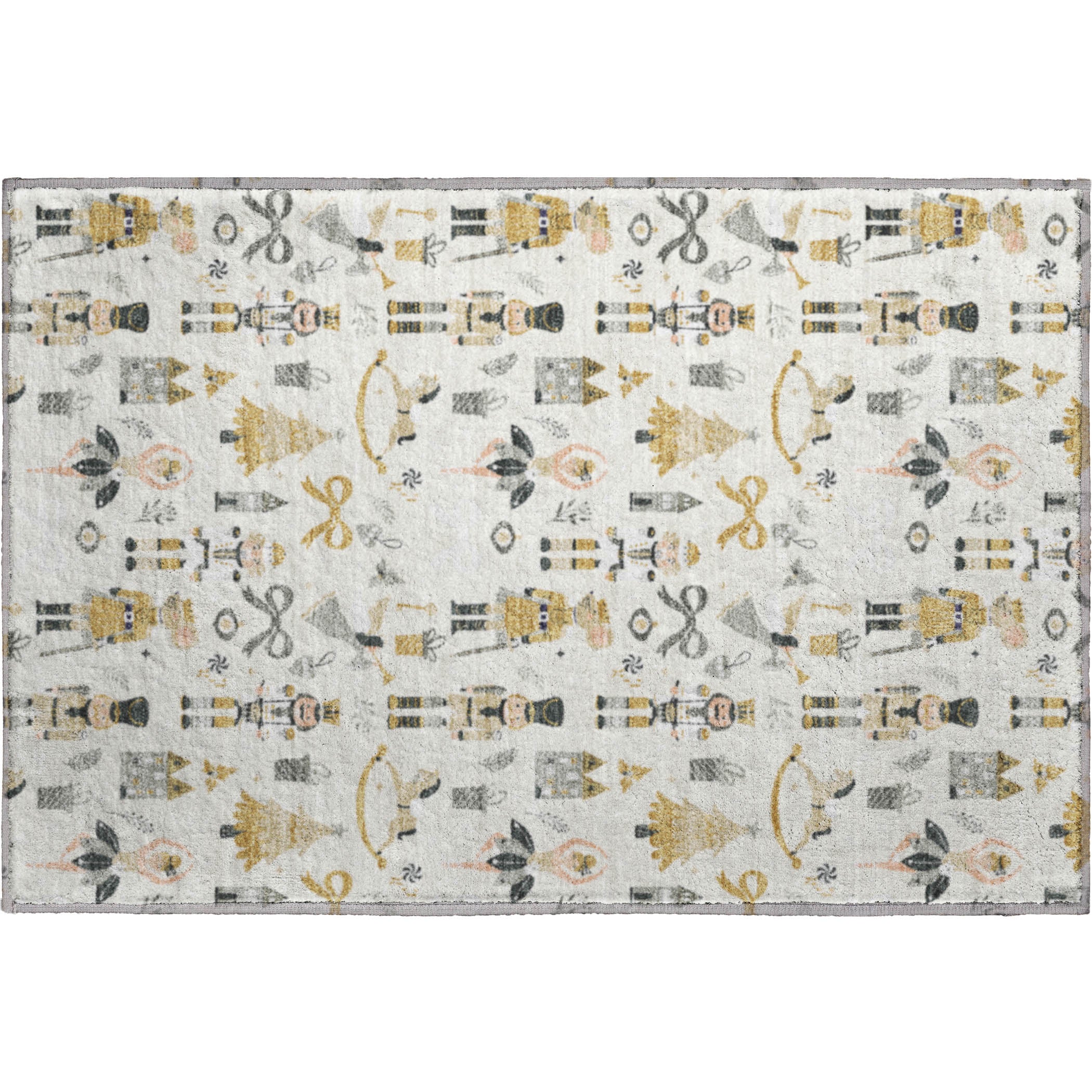 Antigua Machine Washable Transitional Ivory Rug 1'8" x 2'6" #shape_Rectangle