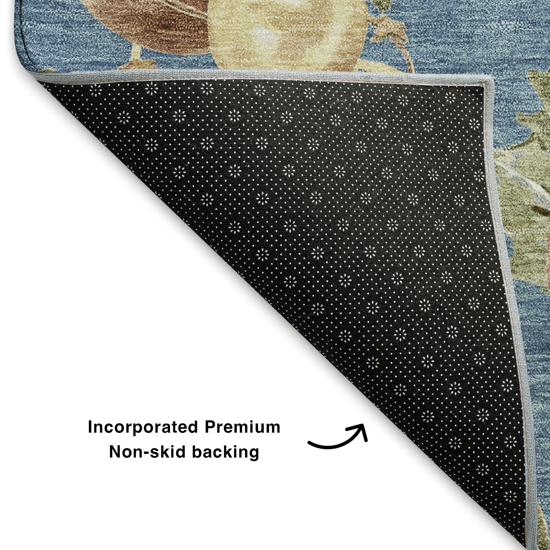 Athens Machine Washable Transitional Denim Blue Rug 1'8" x 2'6" #shape_Rectangle
