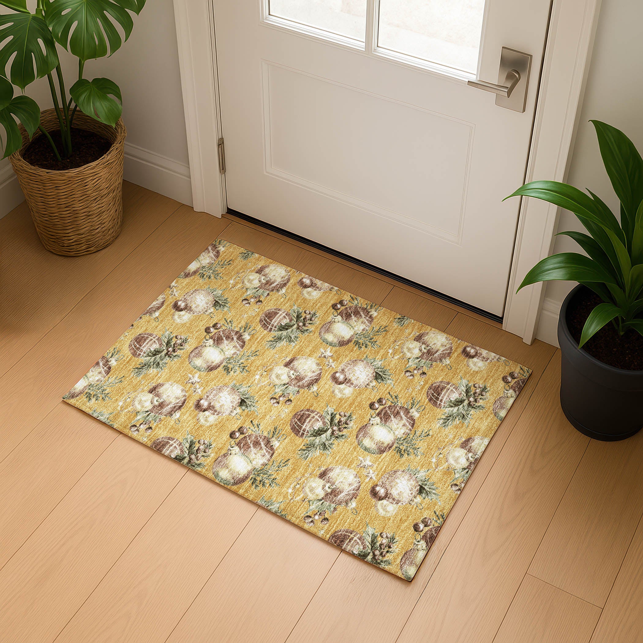 Athens Machine Washable Transitional Gold Rug 1'8" x 2'6" #shape_Rectangle