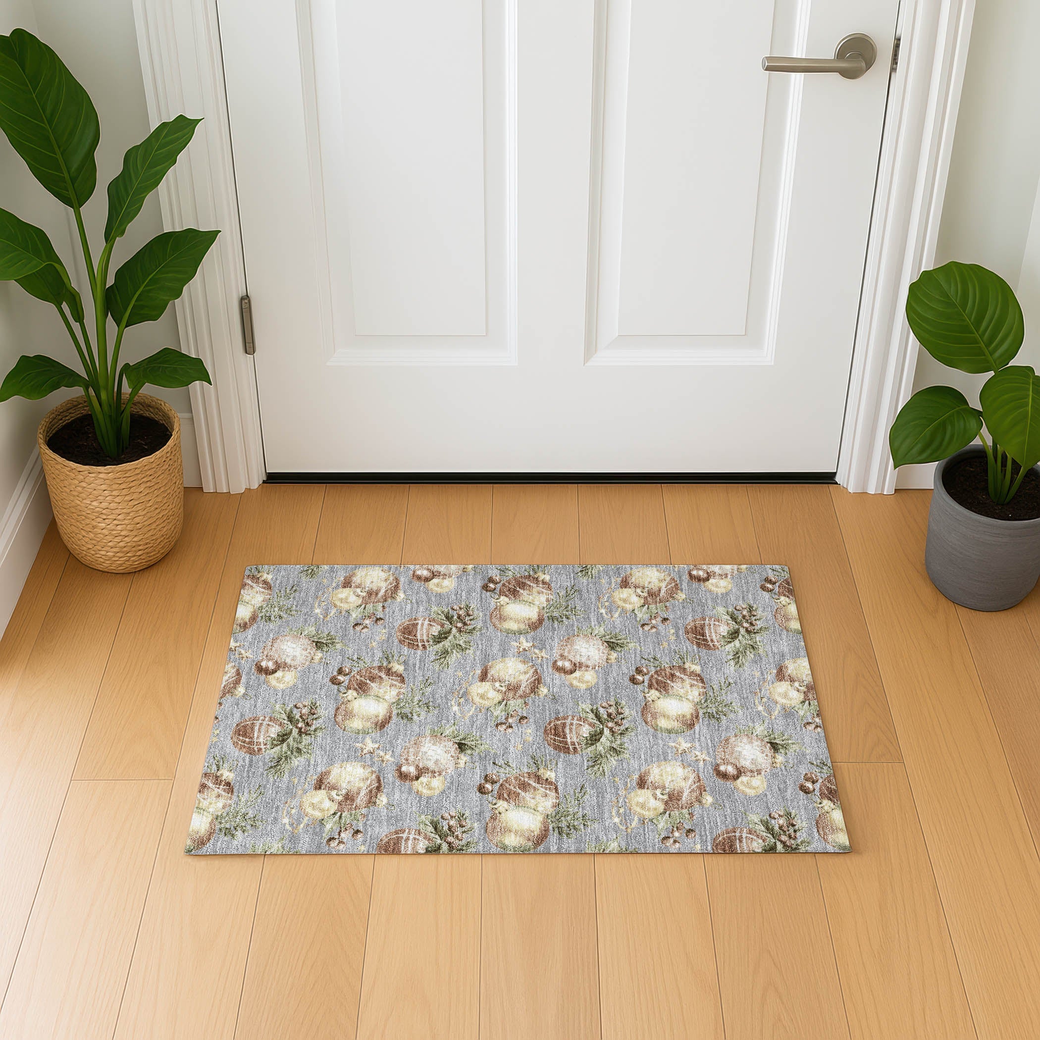 Athens Machine Washable Transitional Gray Rug 1'8" x 2'6" #shape_Rectangle