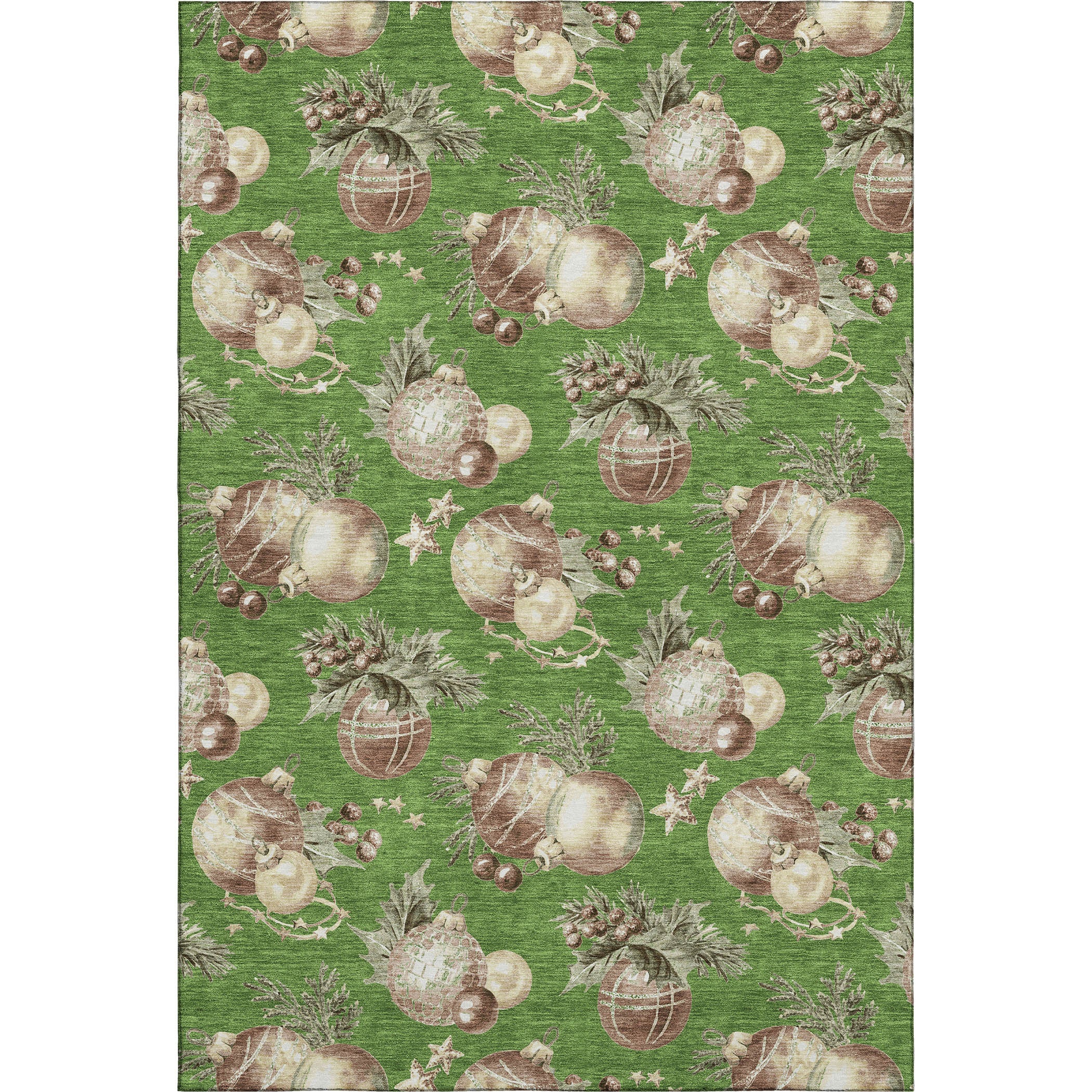 Athens Machine Washable Transitional Green Rug 2'6" x 3'10" #shape_Rectangle