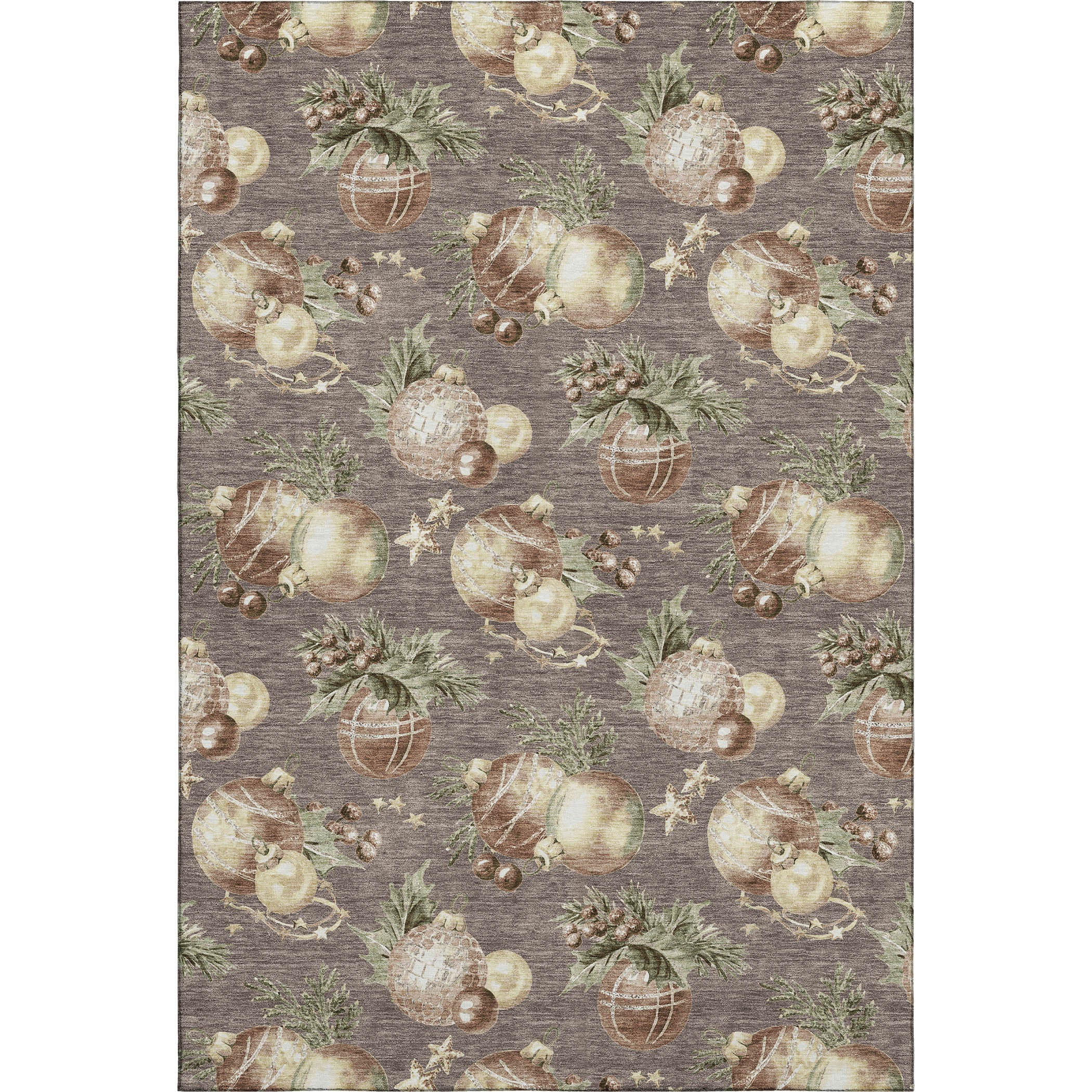 Athens Machine Washable Transitional Taupe Brown Rug 2'6" x 3'10" #shape_Rectangle