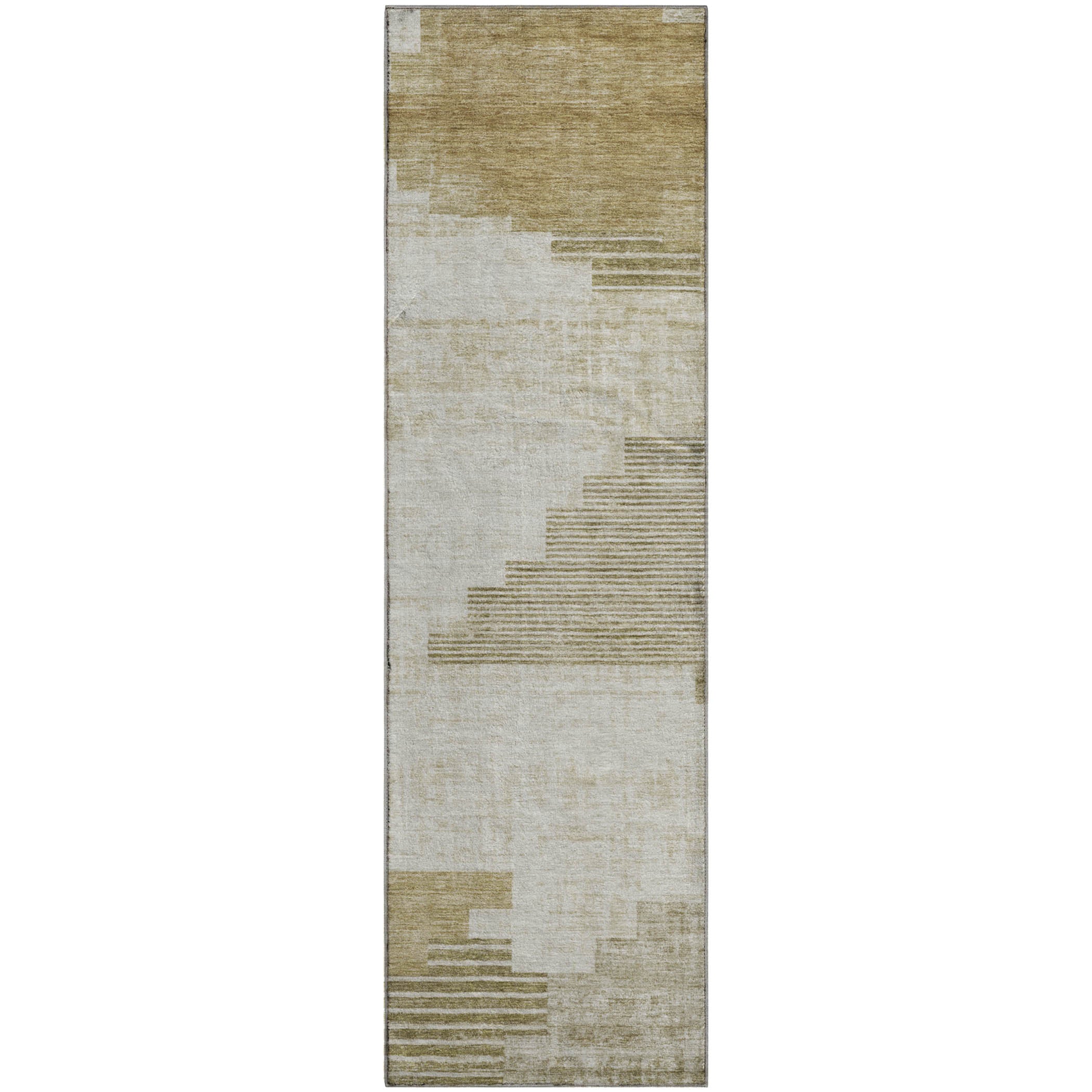 Havana Machine Washable Transitional Beige Brown Rug 2'3" x 7'6" #shape_Runner