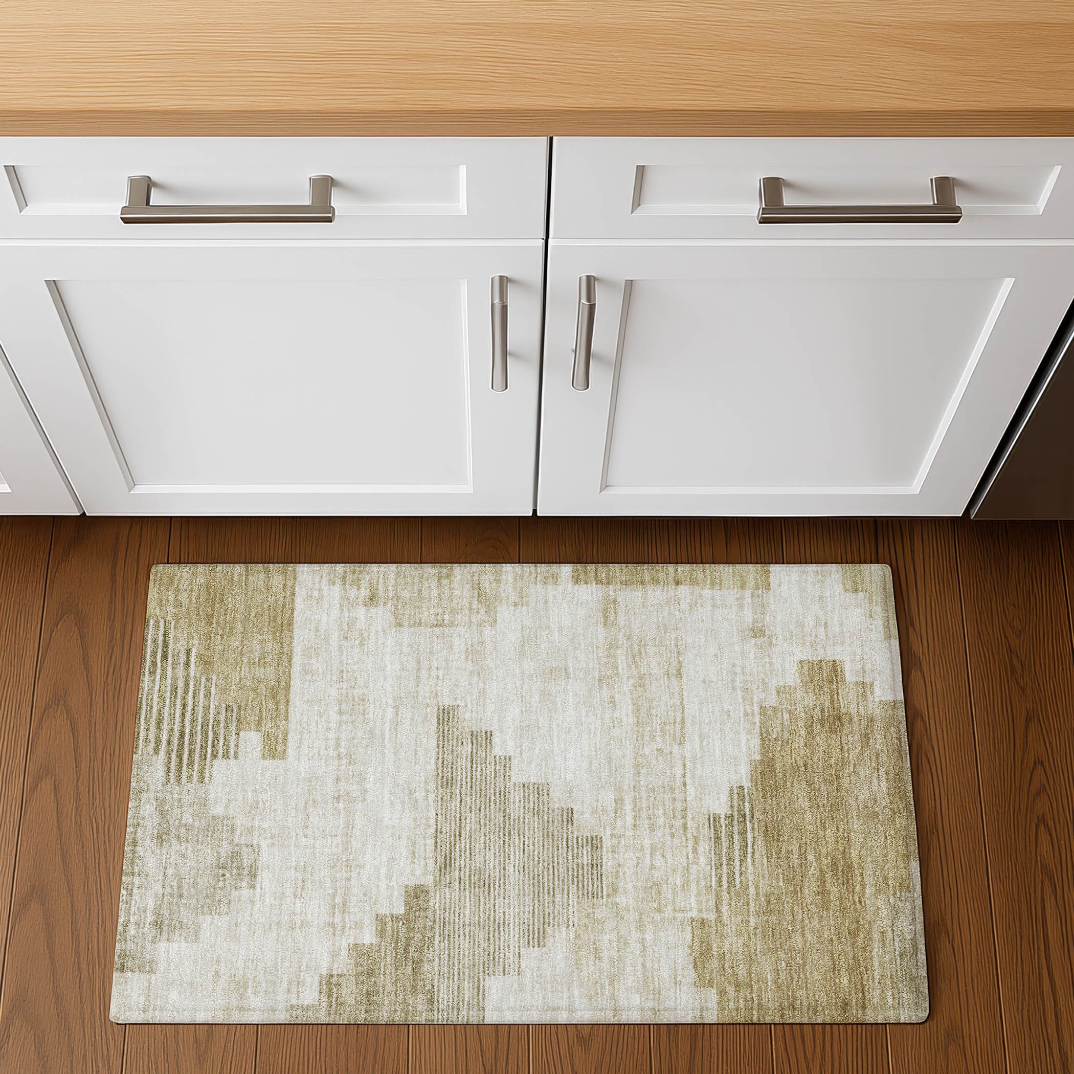 Havana Machine Washable Transitional Beige Brown Rug 1'8" x 2'6" #shape_Rectangle
