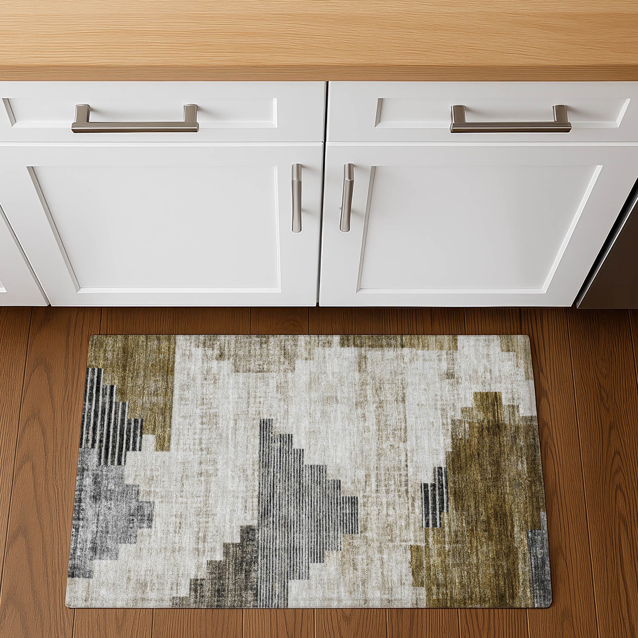 Havana Machine Washable Transitional Brown Rug 1'8" x 2'6" #shape_Rectangle