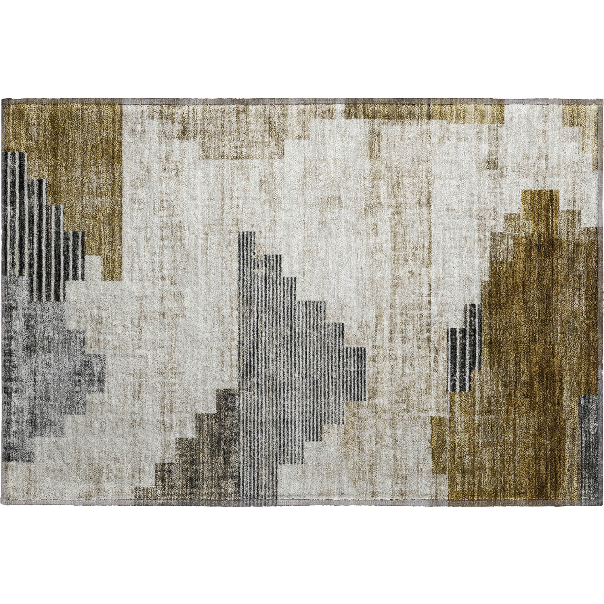 Havana Machine Washable Transitional Brown Rug 1'8" x 2'6" #shape_Rectangle